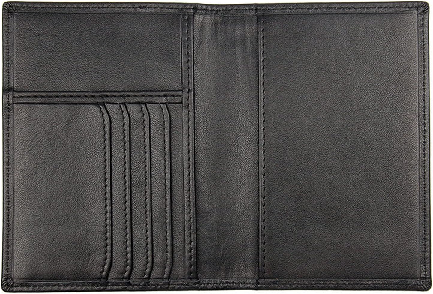 Slim Leather Wallet RFID Blocking Leather Passport Holder Travel Bifold Wallet For Men and Women Credit Card Holder Wallets (Black)