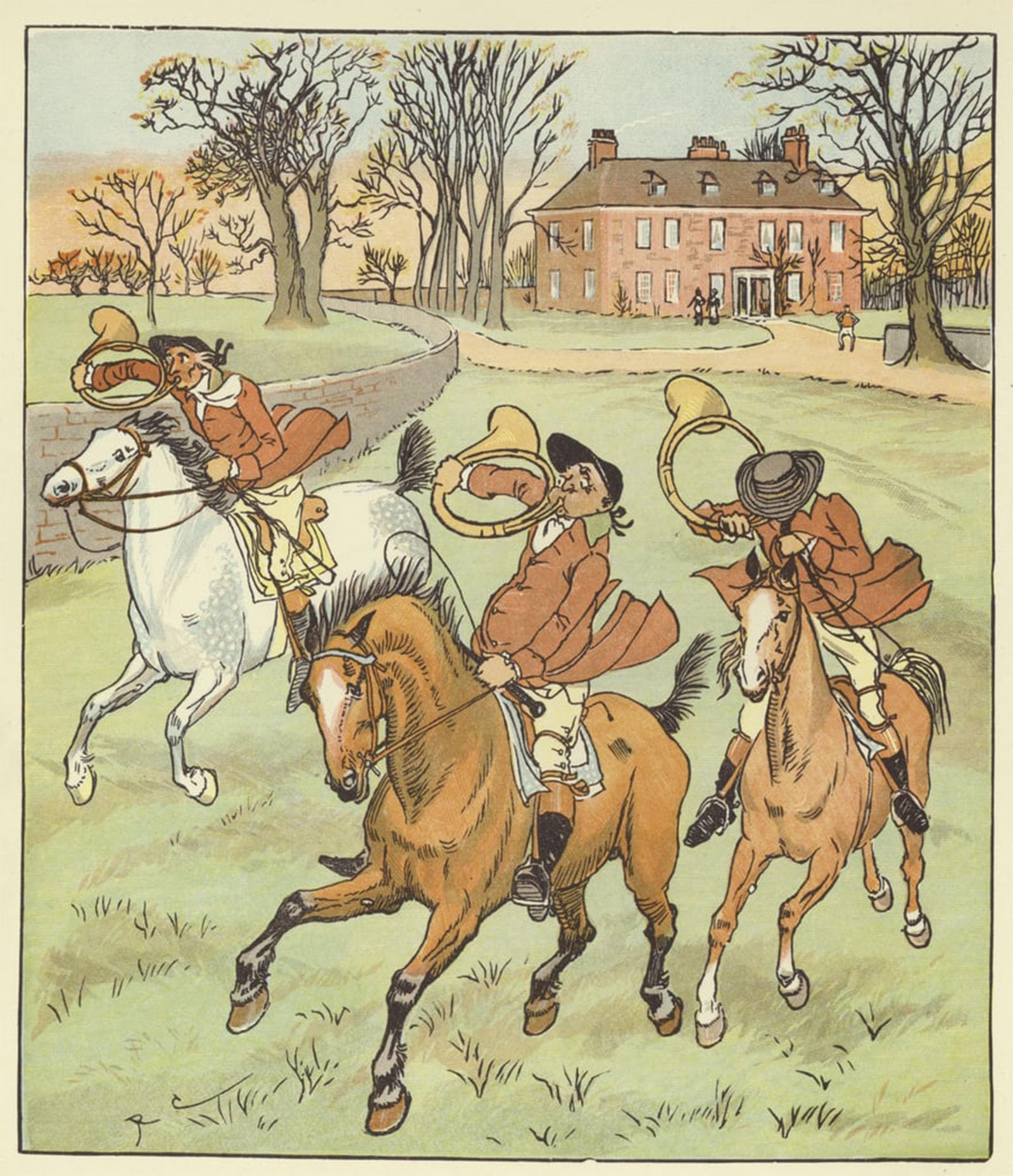 SERENDIPITP Vintage Wall Art Canvas Nordic Poster Canvas Print Picture the Three Jovial Huntsmen by Famous Artist Wall Art Poster for Home Decor 60x90cm
