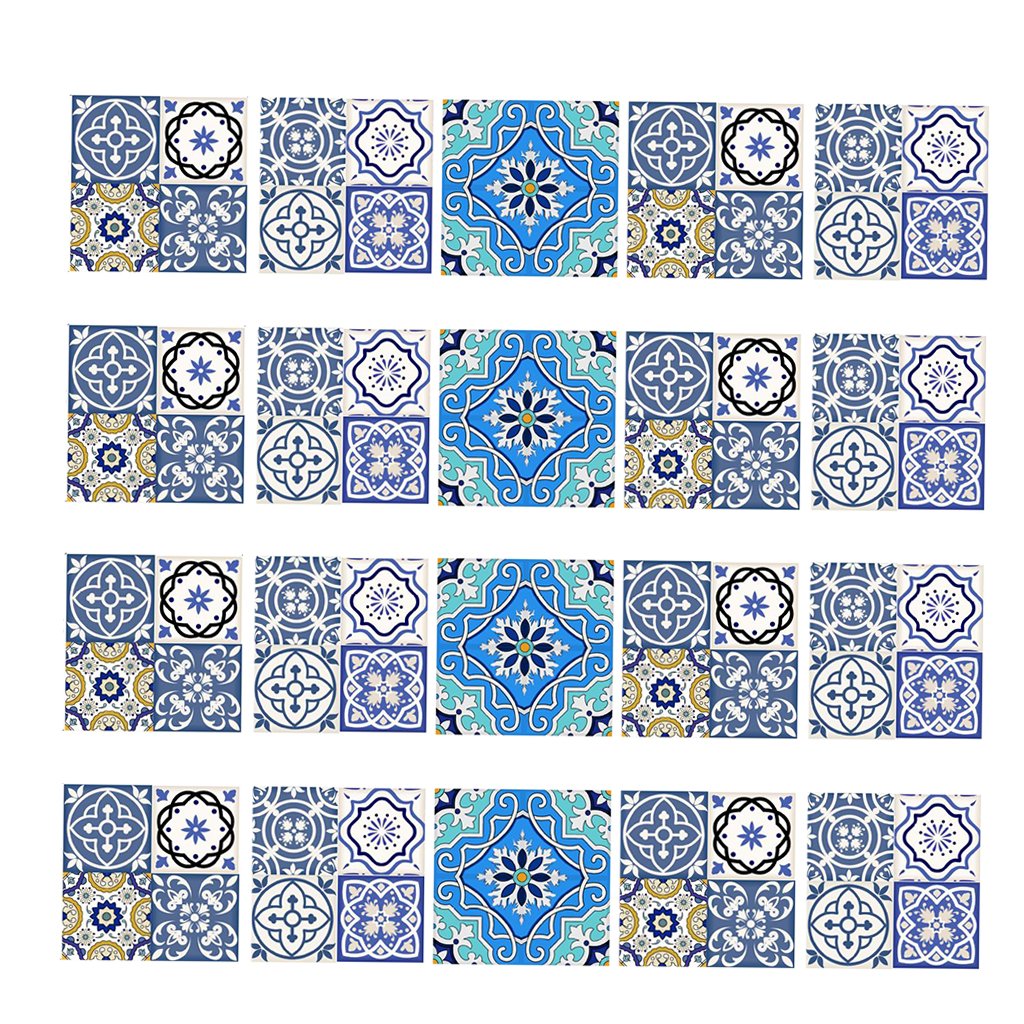 SKKWJEGE 20 Pieces Mosaic Wall Tiles Stickers Kitchen Bathroom Tile Decals A 10x10 cm
