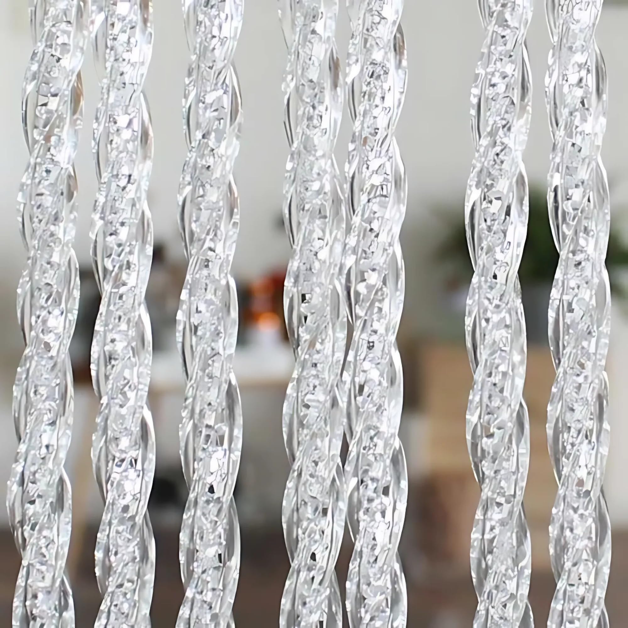 Trente Rideau de Porte Luxe Orchidea Transparent, différentes Tailles, 100 x 220 cm