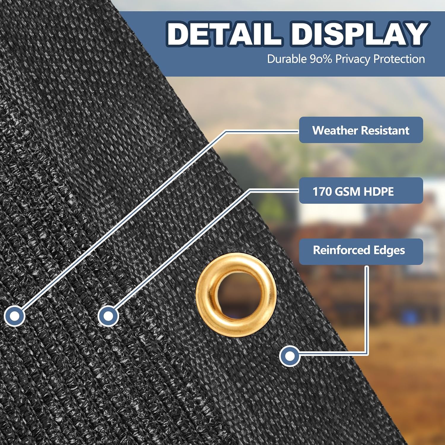 Horses Stall Guard with Grommets and Ties Stall Panel Screen Heavy Duty Mesh Shade Net Cover Privacy Screen for Horse Stalls Porch Deck Patio Backyard Outdoor Blockage (144x59inches)