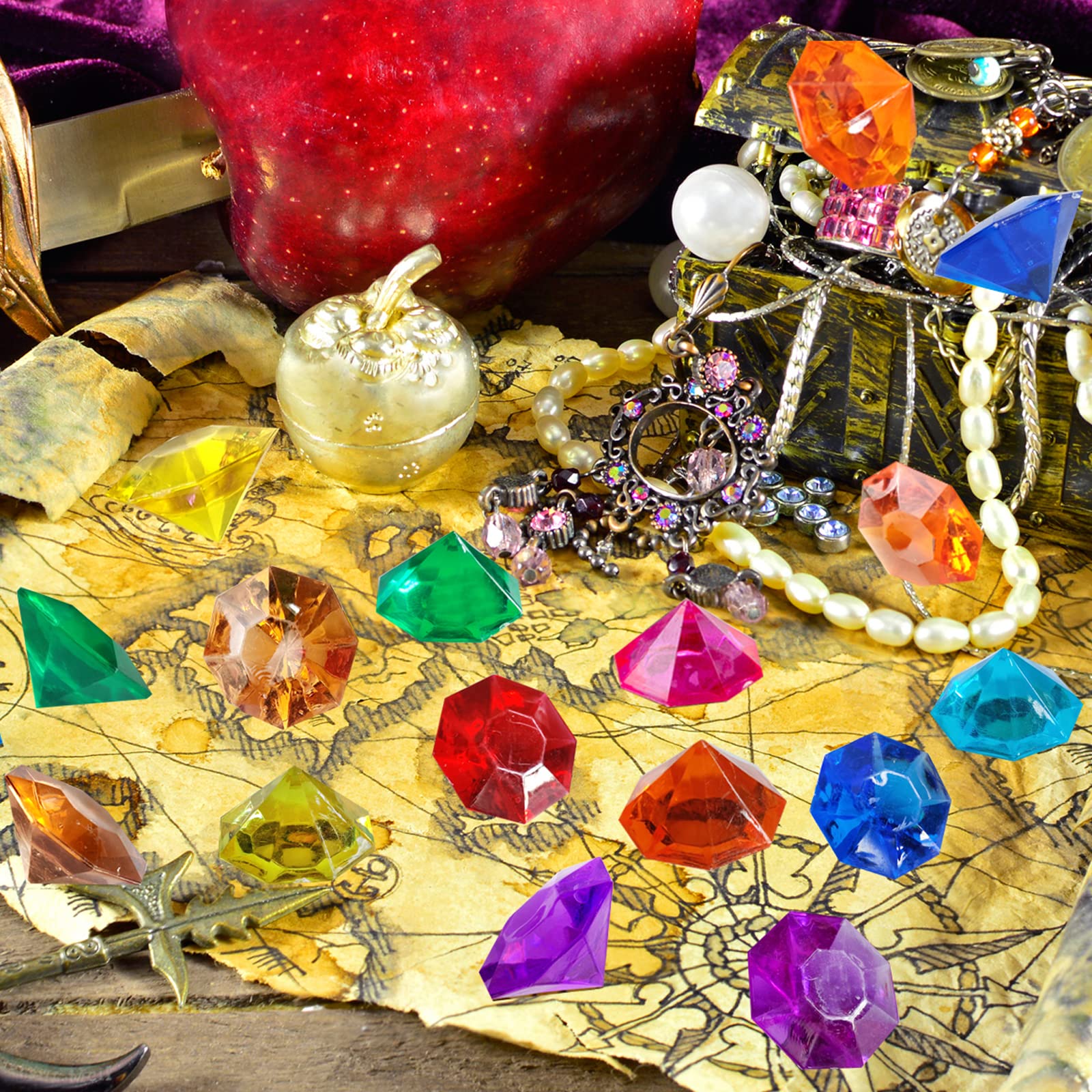 Amazon.co.jp: HappyFillerクリスタル 宝物 ジェムストーン アクリル