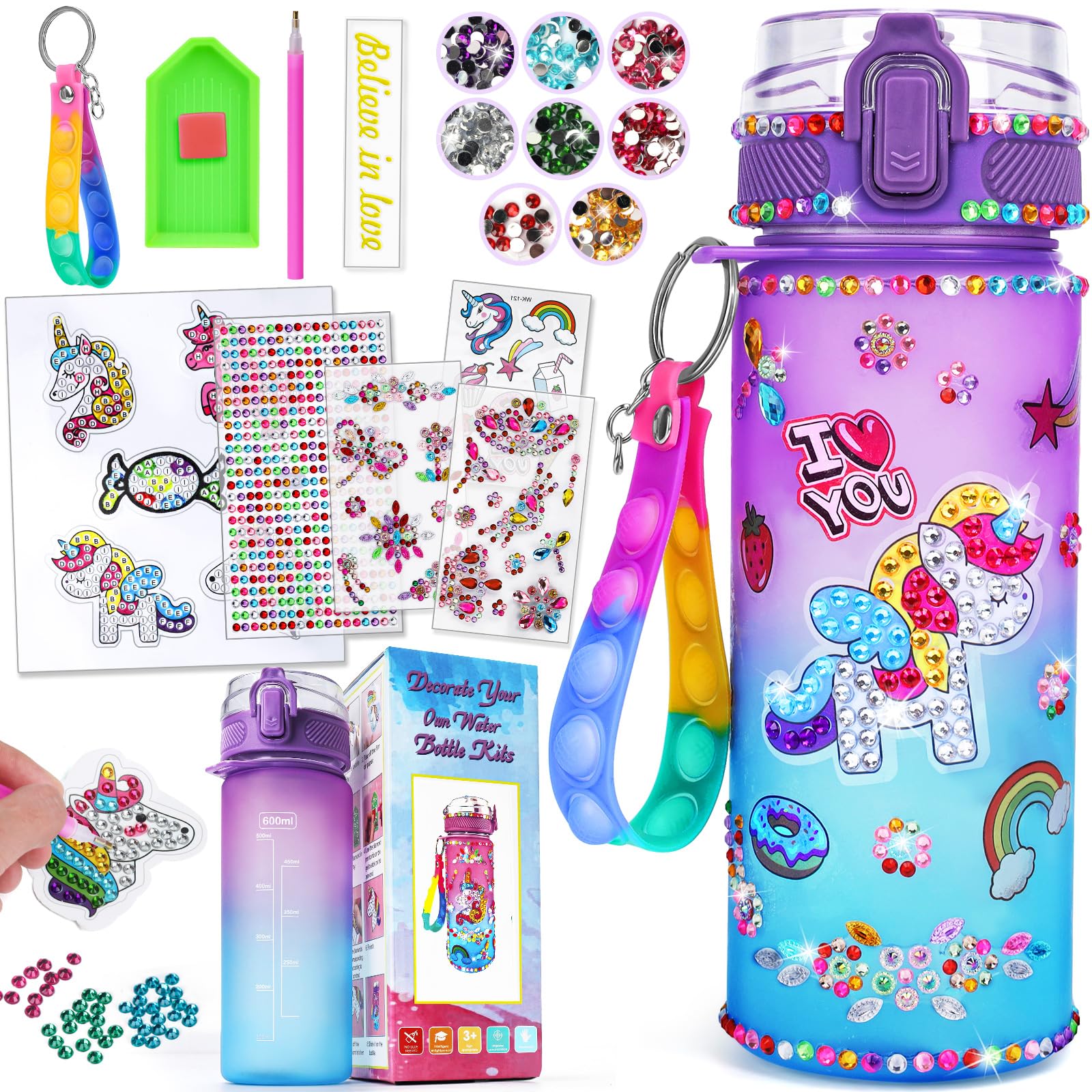 Kit DIY Diamond Painting Signet - Activité Manuelle Créative Pour Enfants 5-12 Ans - Cadeau Fille Garçon