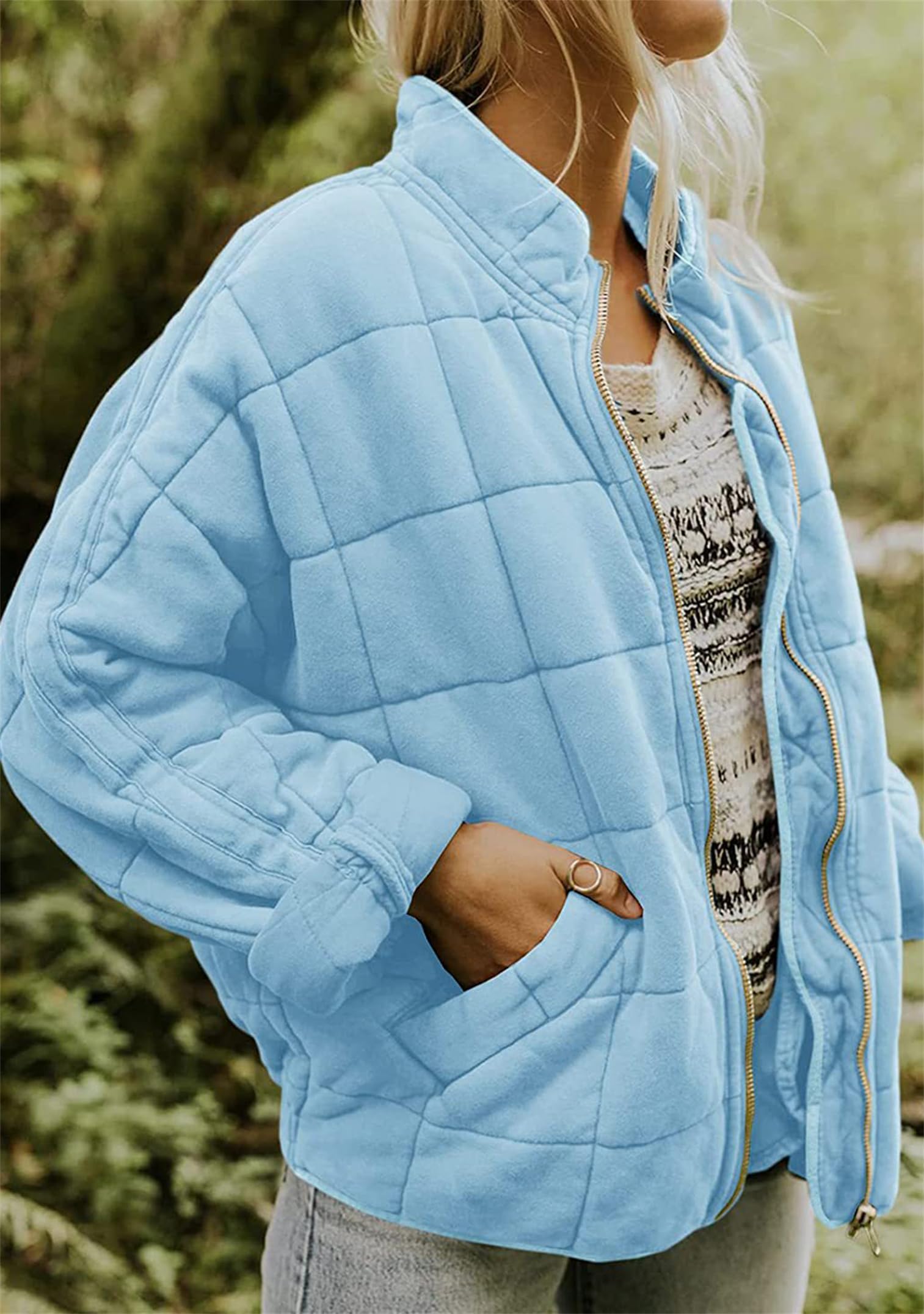 Donna Sci Invernale Monopetto Zip Giacca Leggera Manica Lunga Giacca