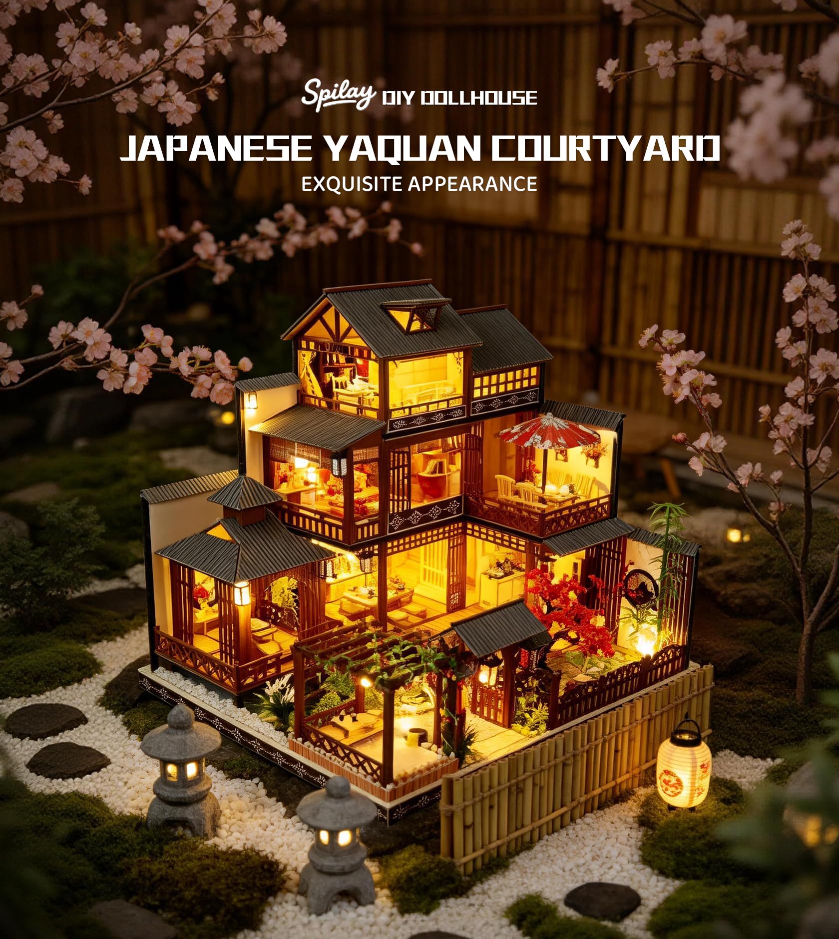 Amazon | Spilay 1/24 DIY 木製 ミニチュア ドールハウス 手作りキット