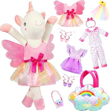 Unicorn Toys for Girls Age 4-6, Ballerina Doll Unicorn Stuffed Animal