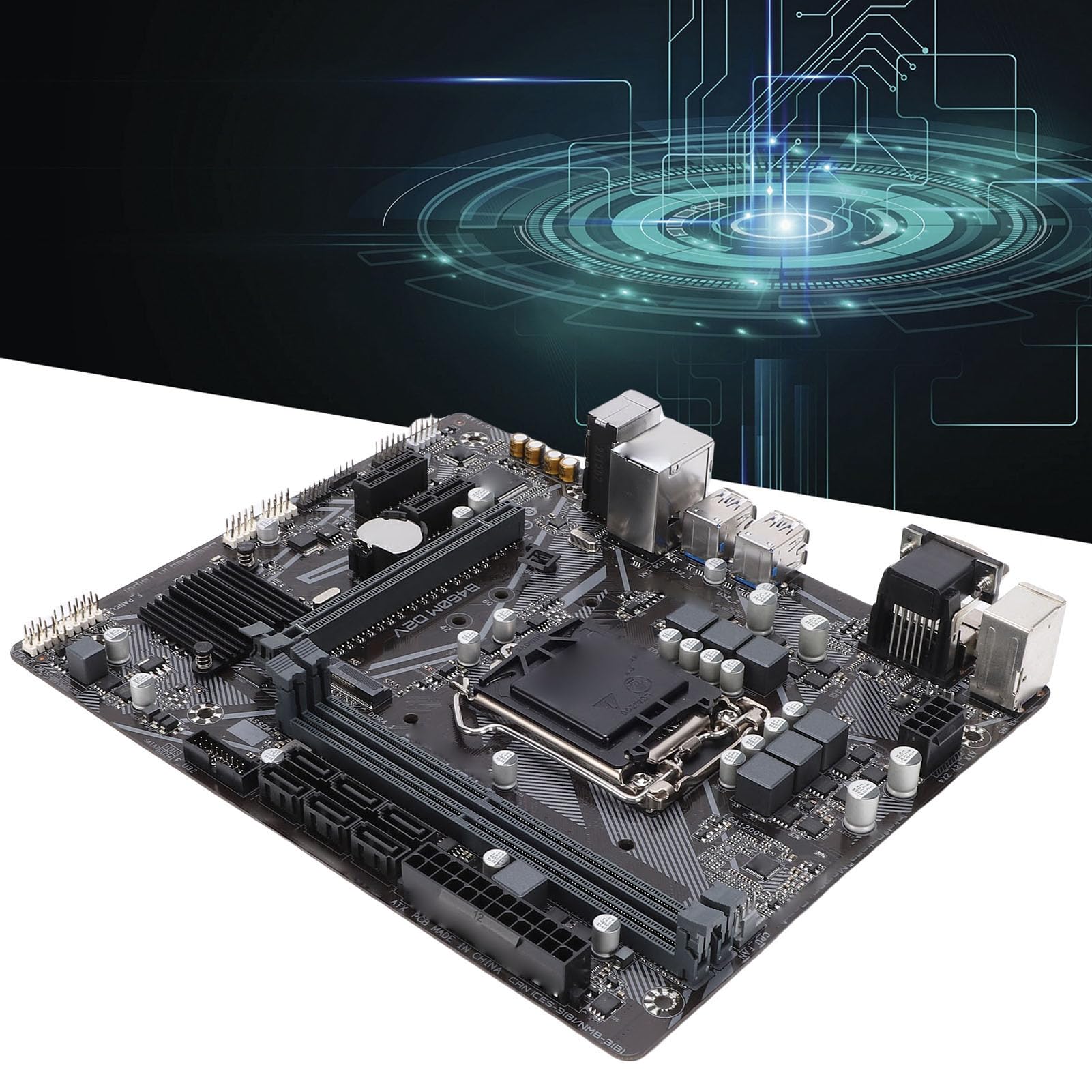 Vikye B460M Micro ATX Gaming Motherboard, LGA 1200 Socket Dual Channel DDR4 M.2 NVMe Desktop PC Mainboard, con USB 3.2 Gigabit LAN, per CPU di decima generazione