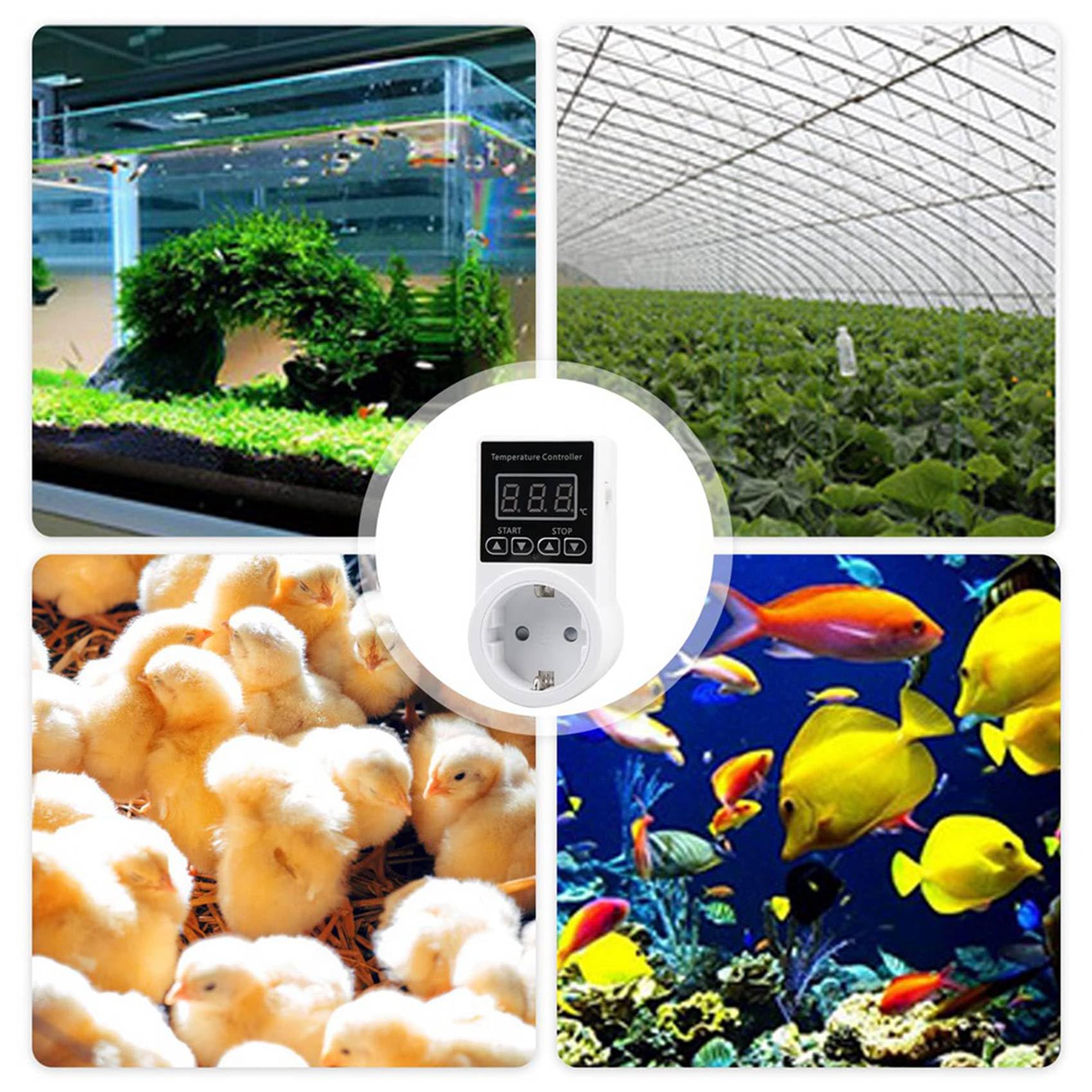 Presa Termostato Digitale Impermeabile - Installazione Veloce, LCD | Display LCD chiaro, impostazioni rapide, memoria automatica, correzione temperatura e protezione schermo per uso continuo