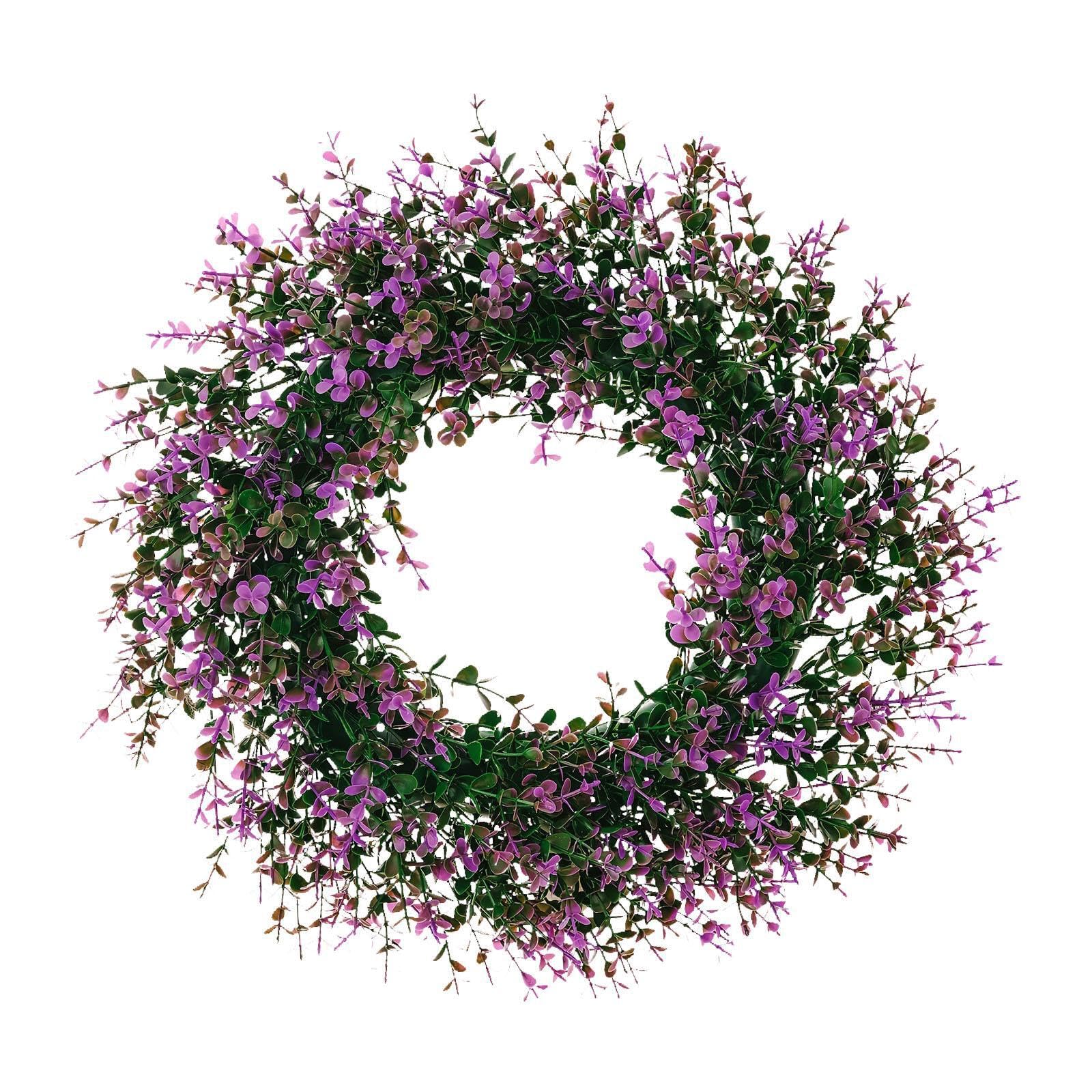 CYDZSRA Artfully Crafted Lavender Floral Wreath Wall Decoration Outdoor Vibrant Colors Giving Life To Indoor Outdoor Events And Celebrations Artificial Lavender Wreath For Front