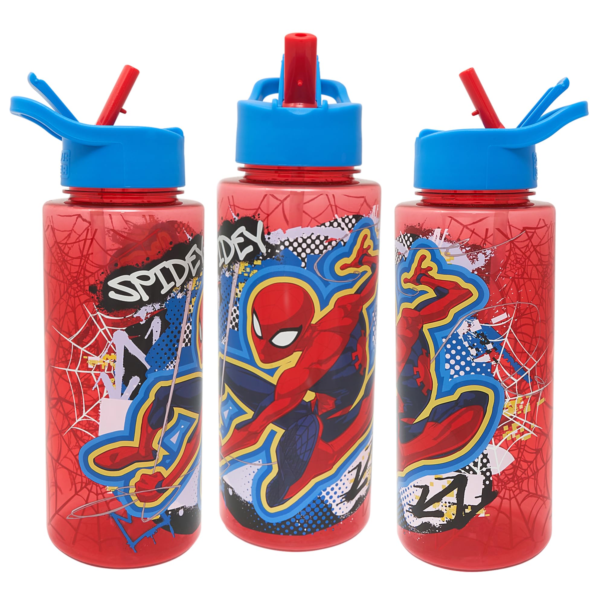 Marvel Spiderman Kids Water Bottle with Straw by Polar Gear - Back to School Sup