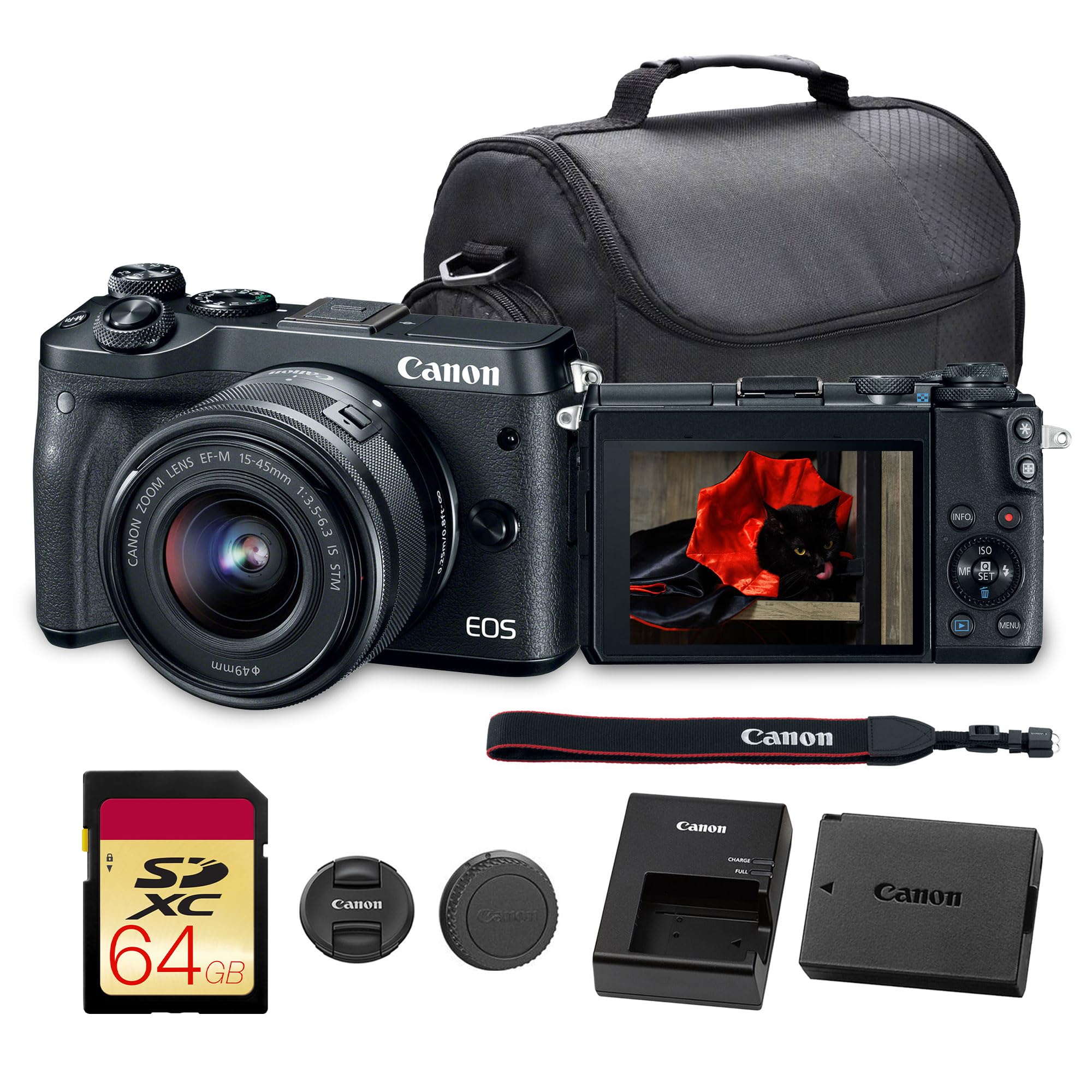 Canon EOS M6 15-45mm ズームレンズ付き Canon EOS M6 Mirrorless Digital Camera with 15-45mm Lens