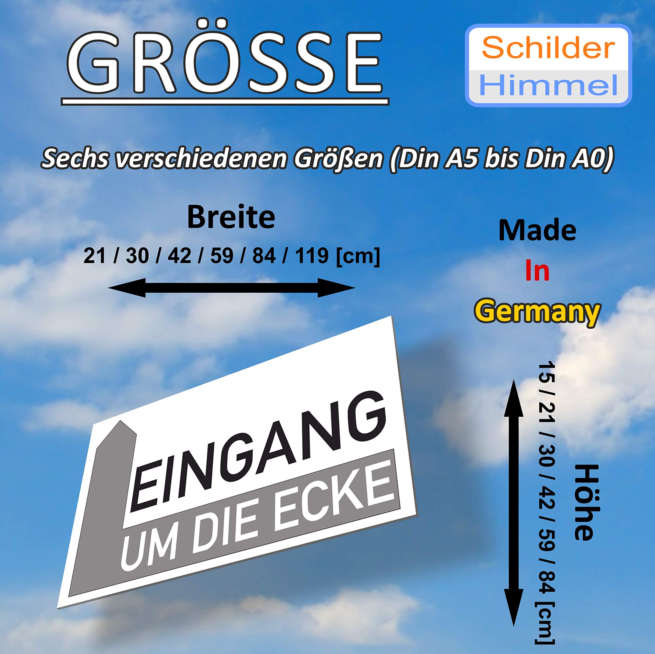 anpassbares Wegweiser Restaurant Schild 119x84cm Alu-Verbund mit Klebestreifen, Eingang links Ecke Nr 906 eigener Text/Bild verschiedene Größen/Materialien
