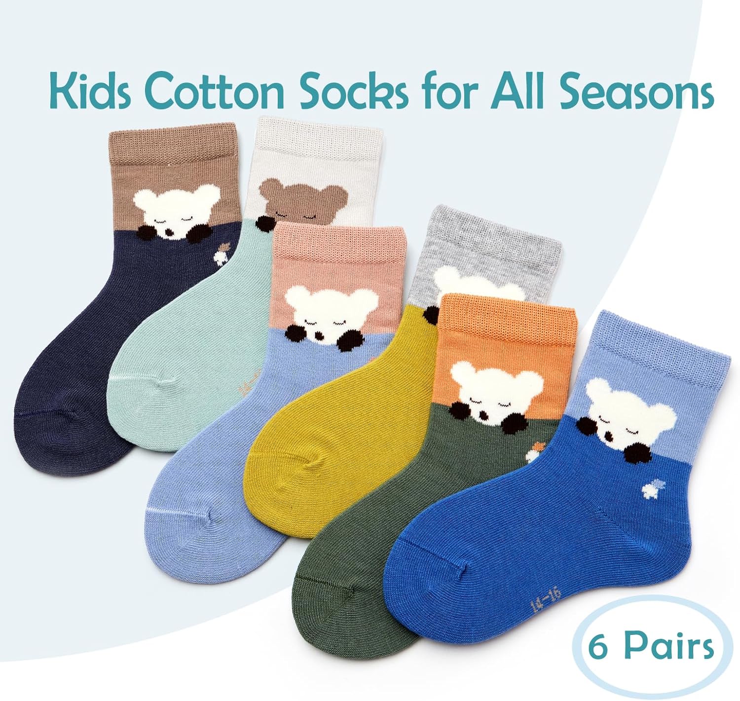 Boys Seamless Toe Socks Kids Cotton Crew Socks Colorful Quarter Socks - Image 2