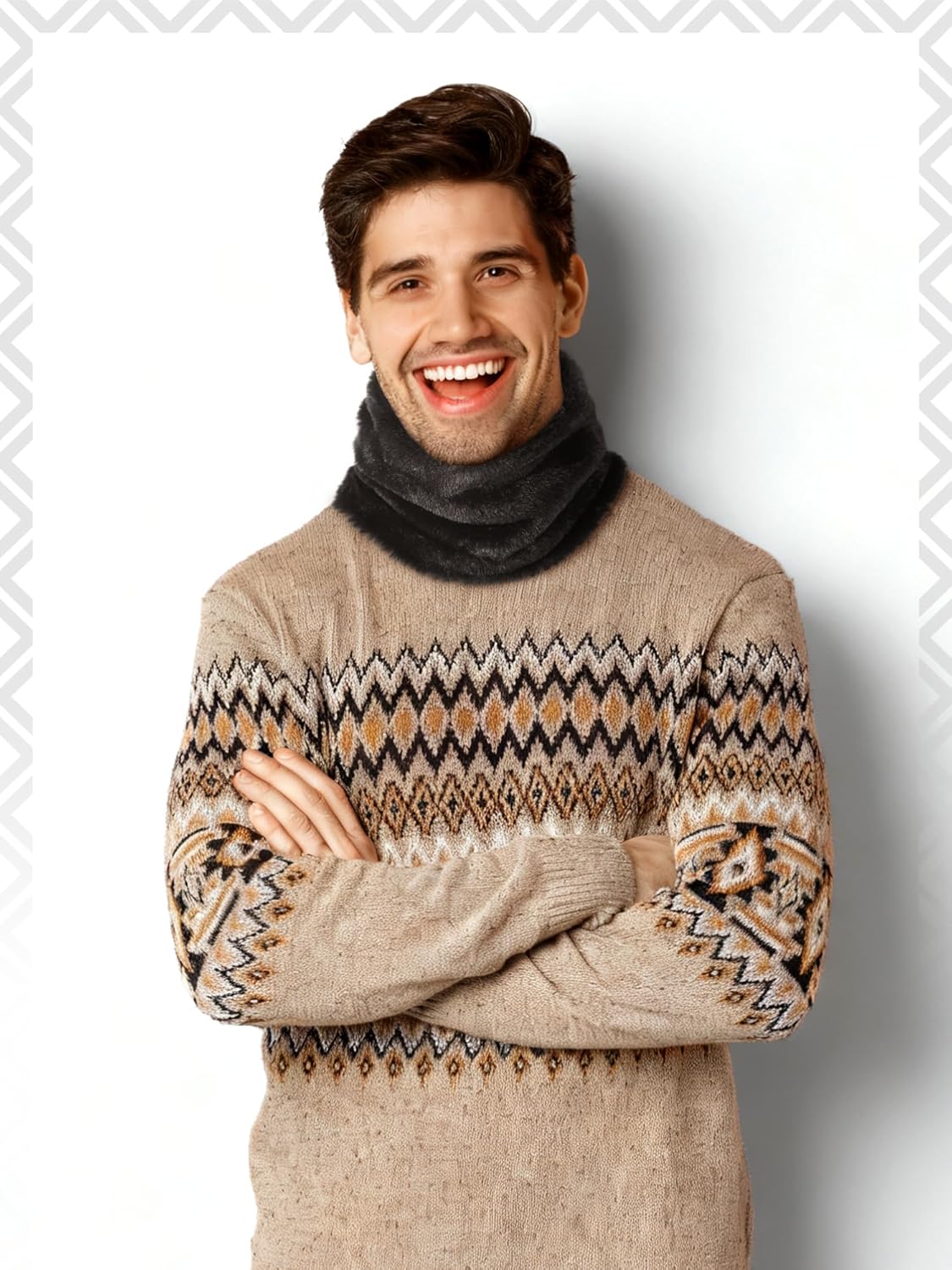 3 Pack Neck Warmer Cold Weather Fleece Winter Windproof Scarf Thick Infinity Neck Gaiter for Women Men - Image 5