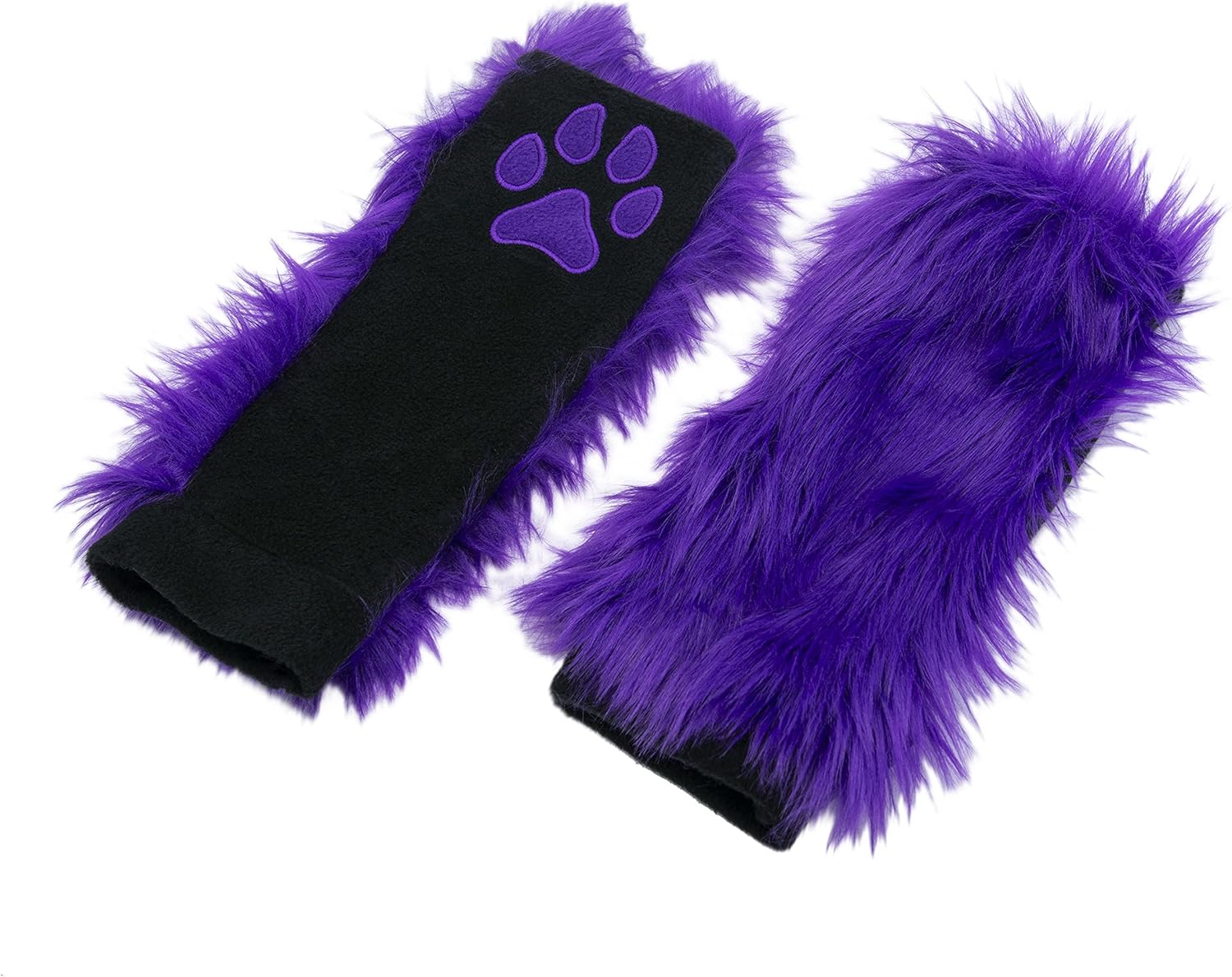 Pawstar Furry Paw Warmers Arm Hand Cover Fingerless Gloves - Purple at  Women’s Clothing store