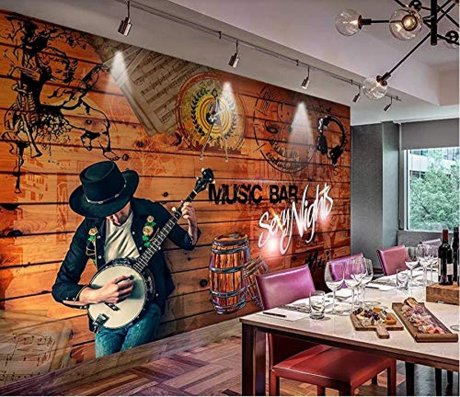 Papel Pintado Mural De Pared Garabato, Barra De Música Autoadhesivo Extraíble Peel & Stick Decoración De Pared Hogar Artesanía Pared Calcomanía Cartel De Pared Pegatina Para S 250(ancho)x175(alto)cm