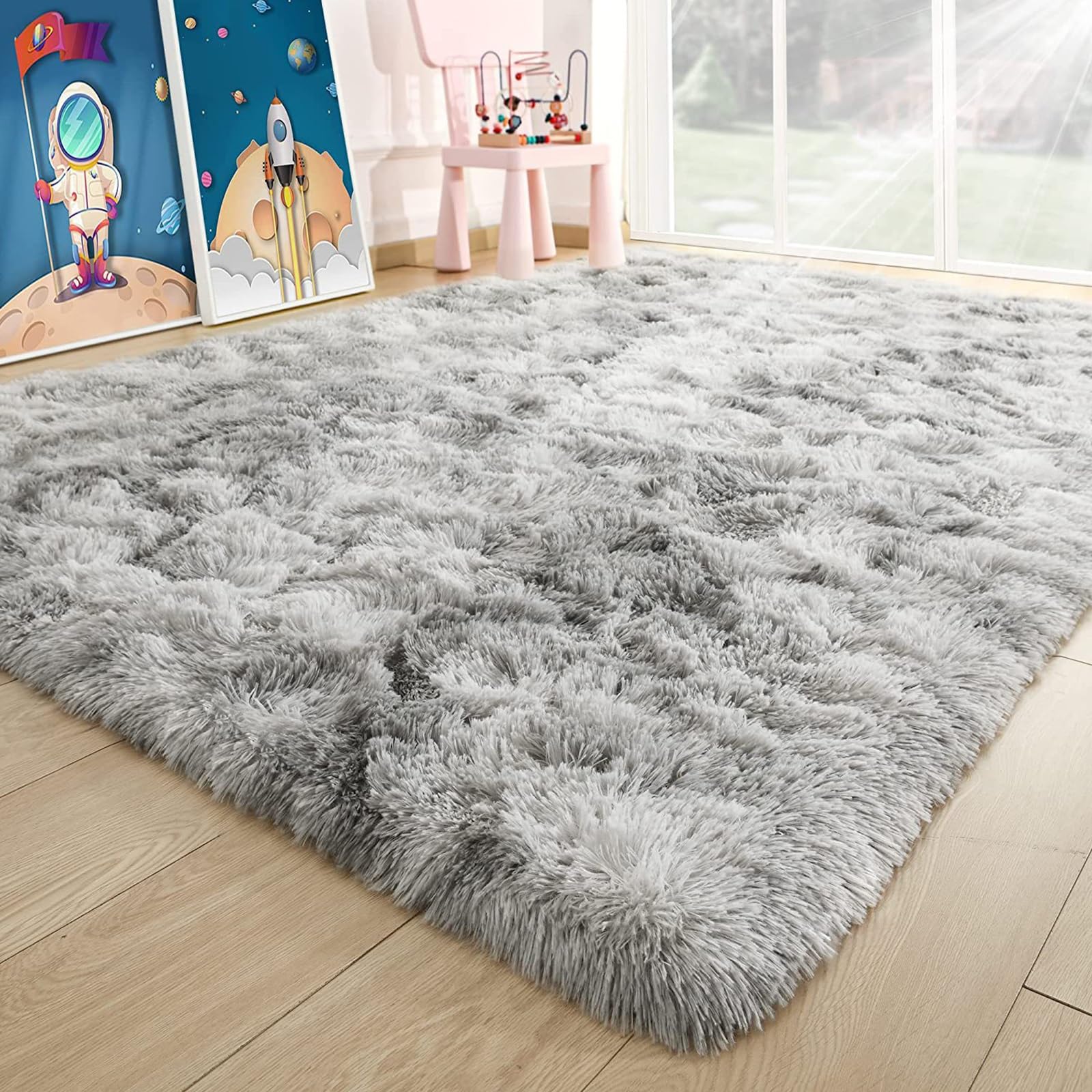 Tapis salon shaggy moelleux moderne pour chambre cocooning