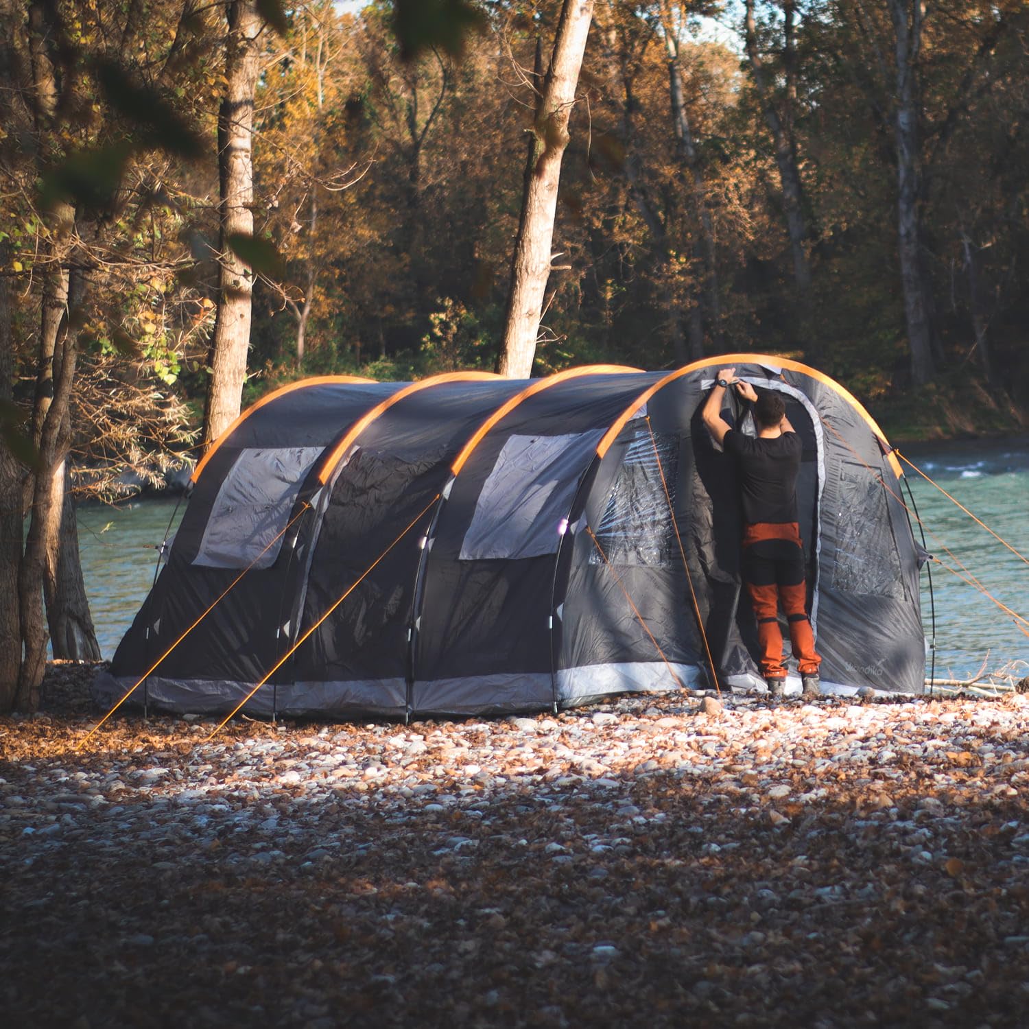 Skandika Gotland 5 Sleeper Protect - tende da campeggio familiare - zanzariera - 505 x 370 cm - Telo sotto tenda cucito - Colonna d`acqua 5000mm