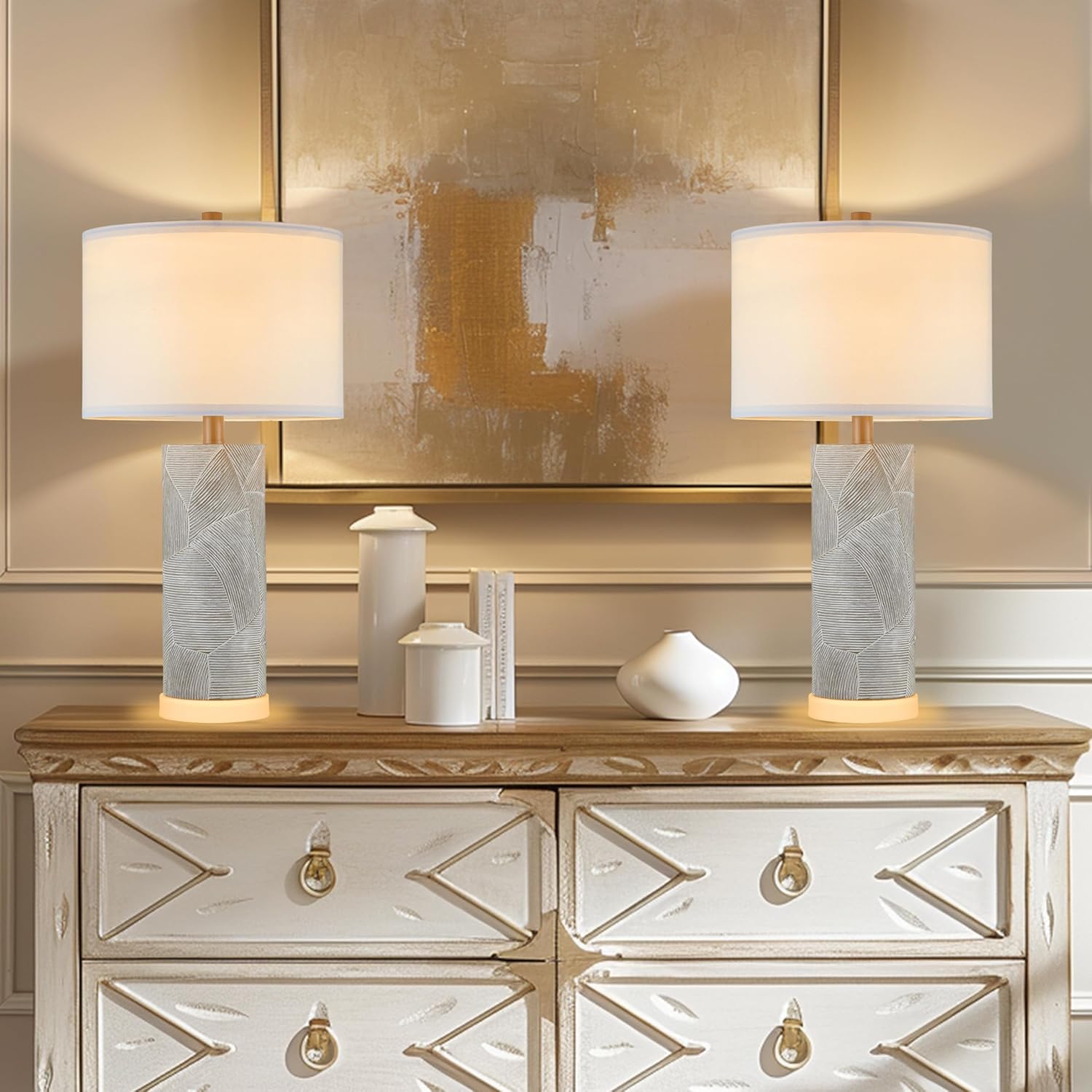 Illuminate Your Space: Review of Kyrid Distressed Gray Table Lamps Set