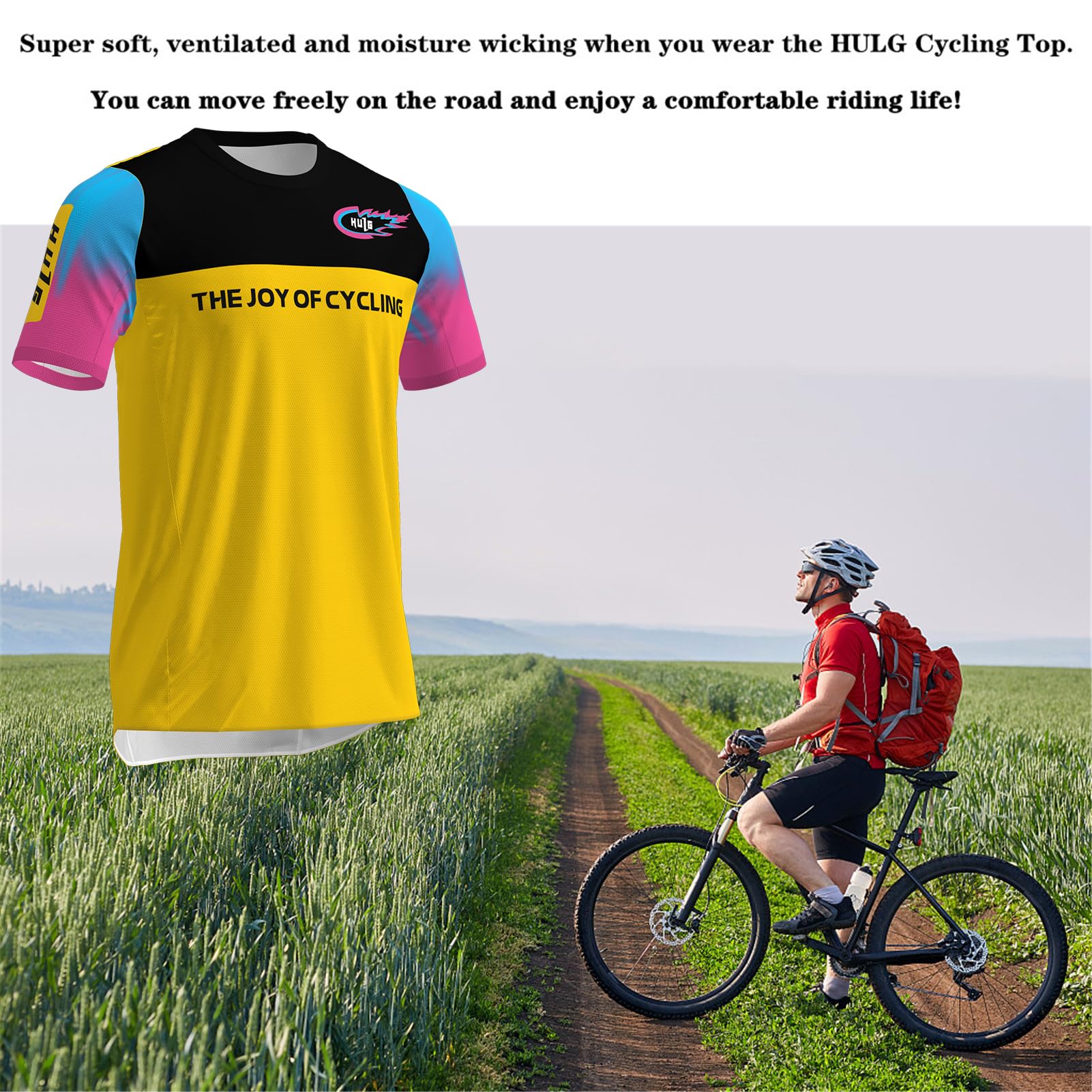 Maillot MTB,Maillot Cycliste Homme,T-Shirt MTB À Manches Courtes pour Homme,Haut De Vélo pour Homme,Maillot Motocross, Maillot BMX