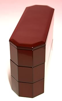 nuka様　未使用　越前塗　小型重箱 3段　赤色 Amazon | 漆塗り重箱 古代朱 亀甲三段重 | うつわ日和 | 重箱