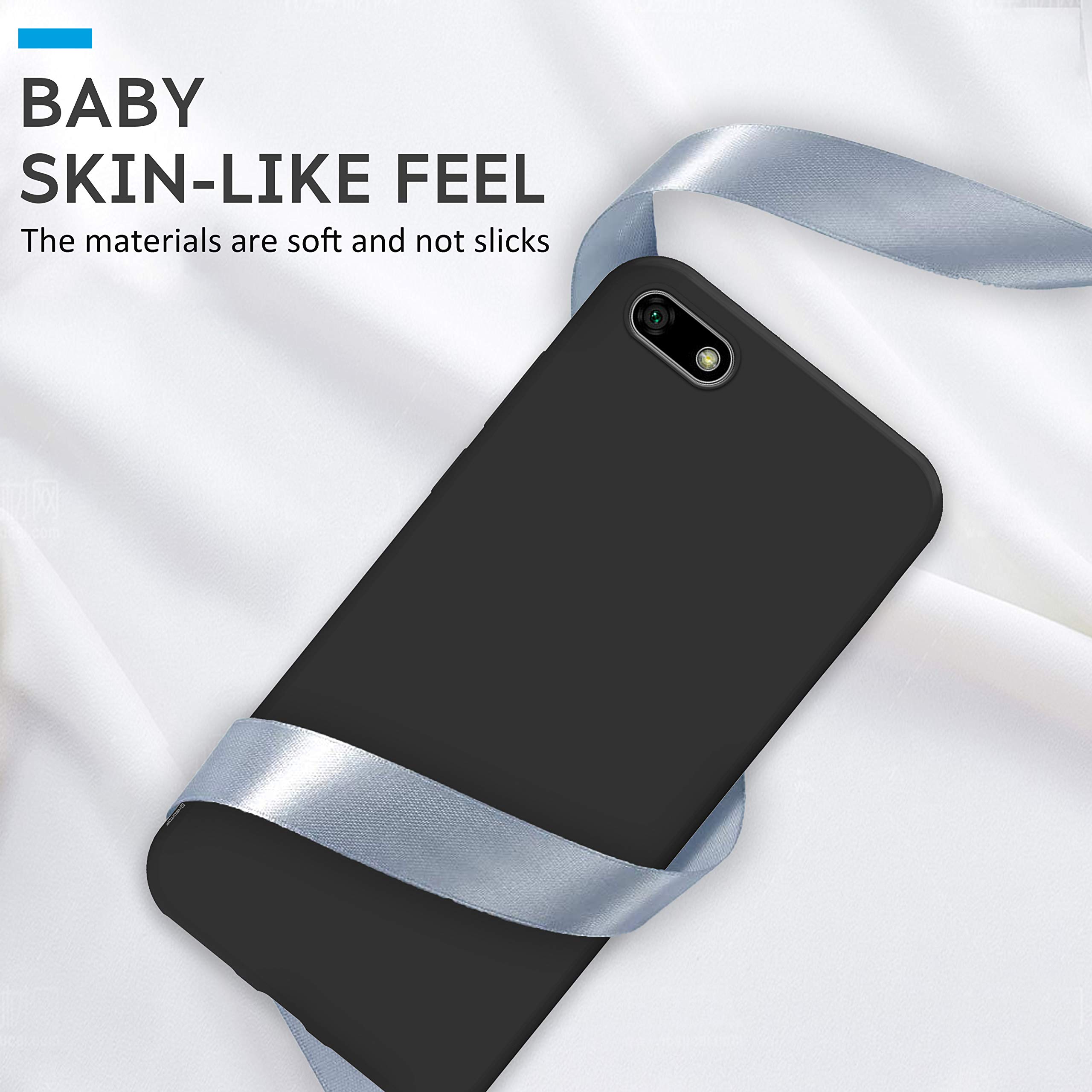 N NEWTOP Cover Compatibile per Huawei Y5 2018, Custodia TPU Soft Gel Silicone Ultra Slim Sottile Flessibile Case Posteriore Protettiva (Nero