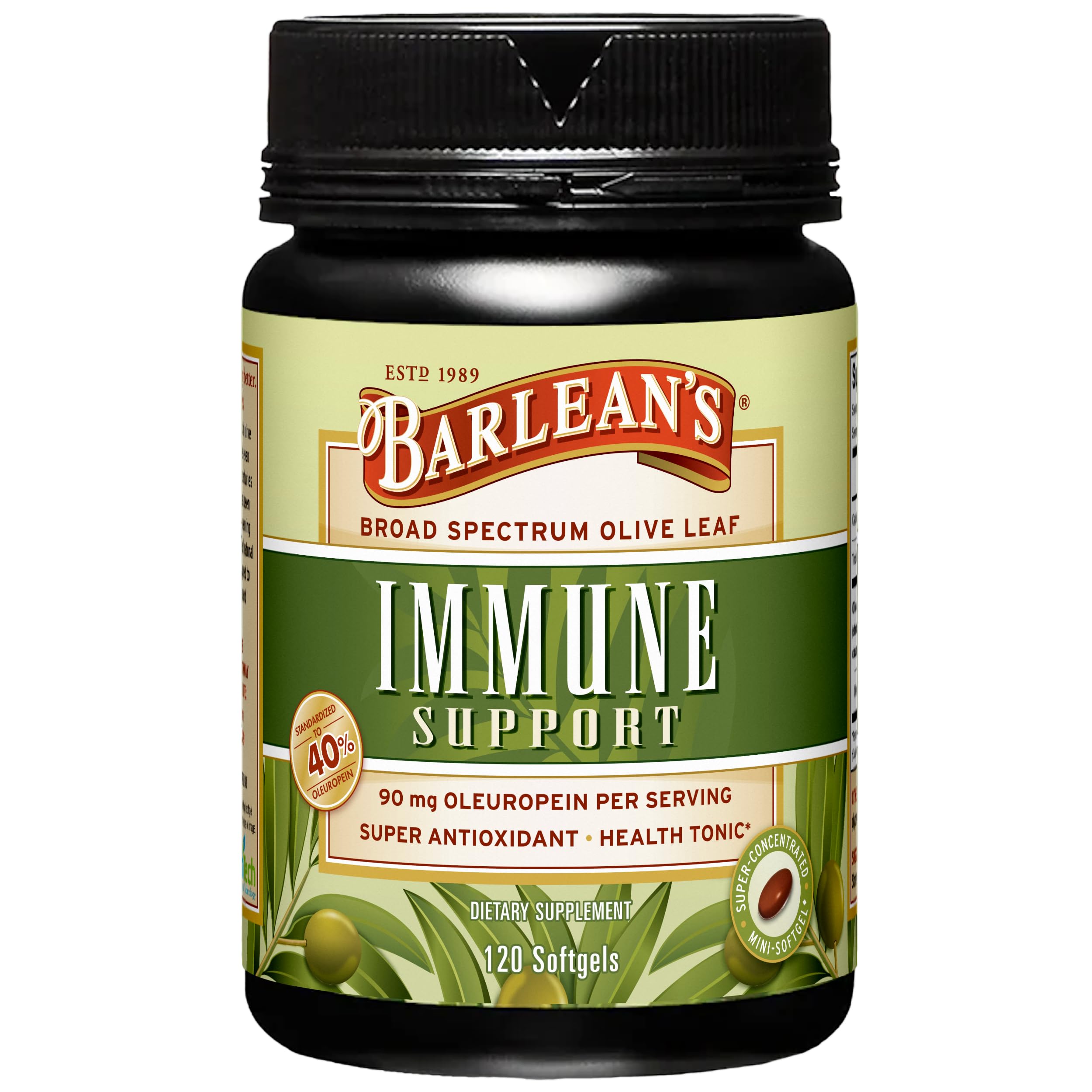 Olive Leaf Complex Supplements, Immune Support Softgels, 95mg Oleuropein Antioxidants, Heart Health and Immunity Supplement Pills, 120 Count