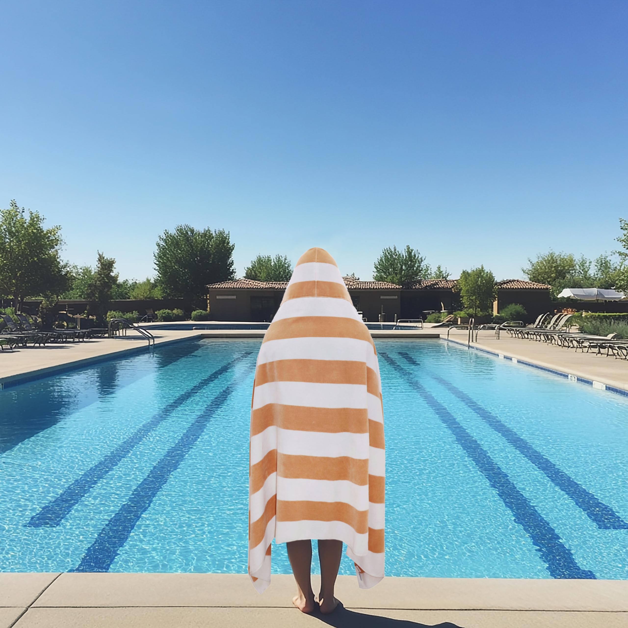 COTTON CRAFT Strandtuch mit Kapuze, Übergröße, XXL, 35 x 84 cm, Handtuch mit Kapuze für Erwachsene, The Big Kahuna 2,1 m Stranddecke, Handtuch – Big & Tall Soft 100% Baumwolle Velours – Pool Bath Wrap