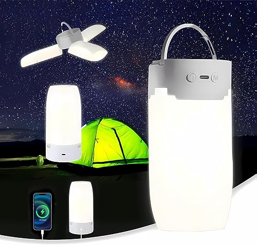 Linterna LED de camping recargable, luz de camping plegable con 96 LED, luz de tienda de campaña de 5000 mAh con atenuación continua, linterna