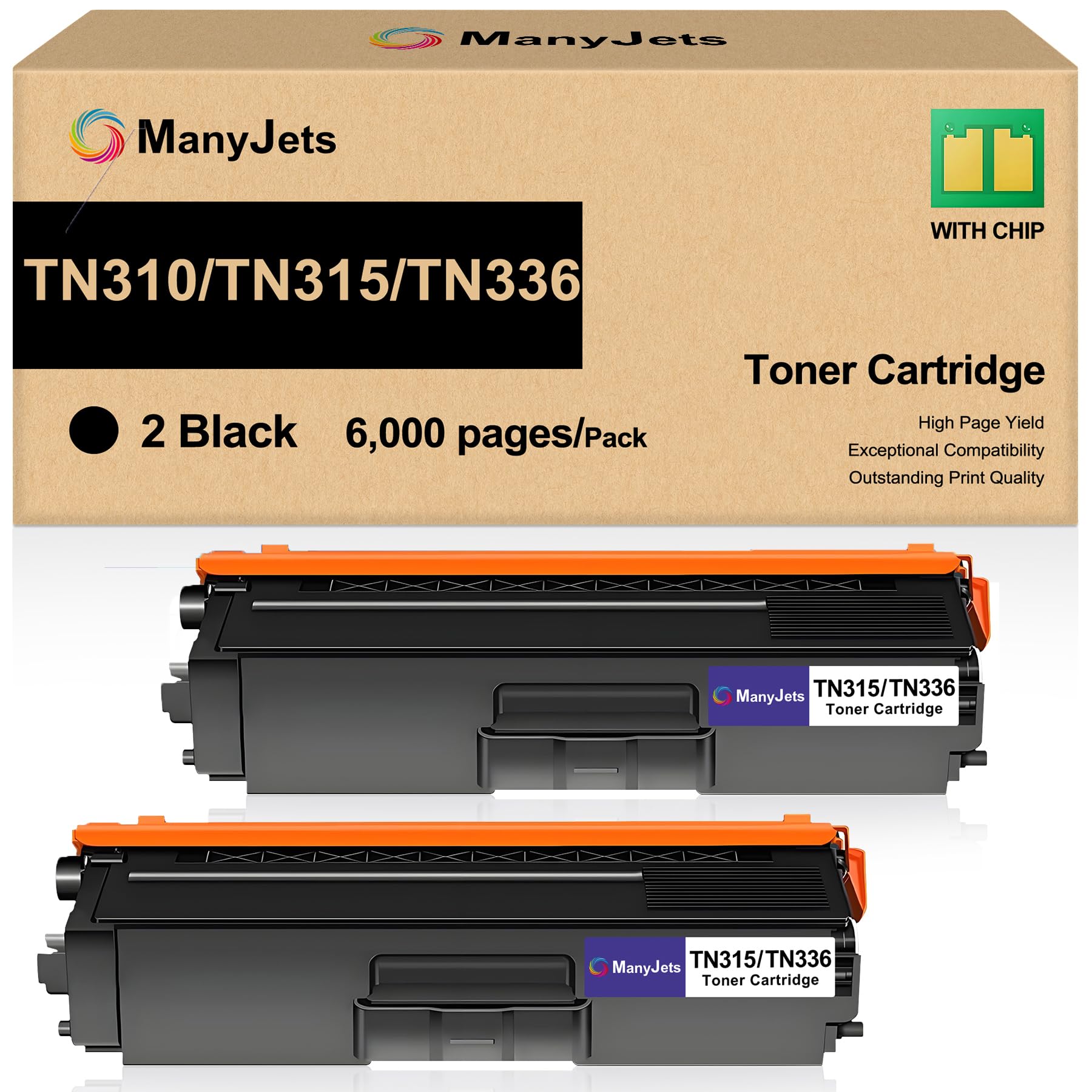 - TN315 TN336 Compatible Toner Cartridge Replacement for Brother TN315 TN310 TN336 TN331 Use for MFC-9970CDW HL-4150CDN HL-L8250CDN MFC-9460CDN MFC-L8850CDW MFC-9560CDW (Black,2-Pack)