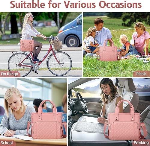 Miniatura 6 de Lonchera térmica para mujer, bolsa de almuerzo grande con correa extraíble para el hombro, lonchera para mujeres, bolsa de almuerzo a prueba de