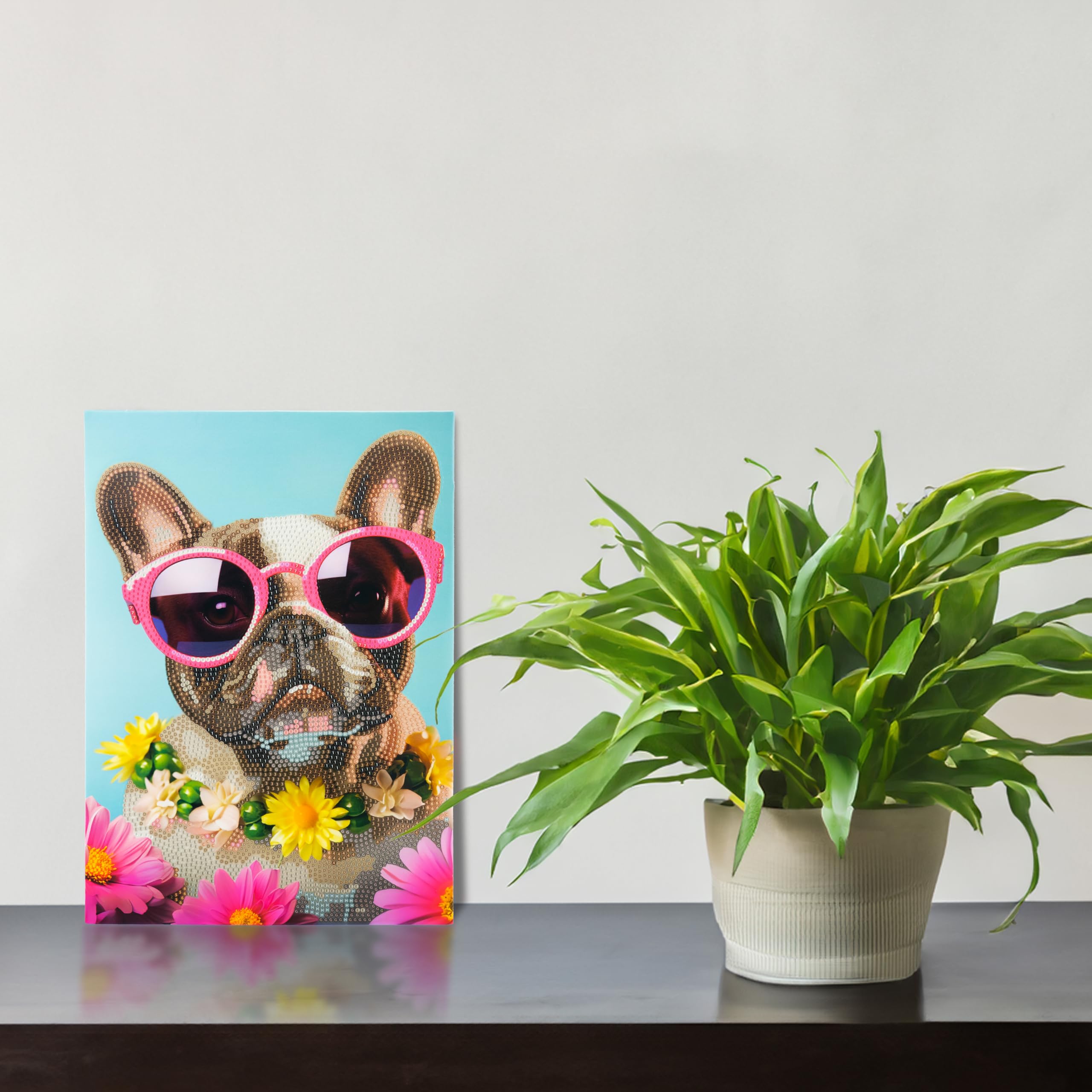 DIAMANTINY Level Up - Nice Group Creative Art, Diamond Painting Kit crea il mosaico, PETS, Carlino