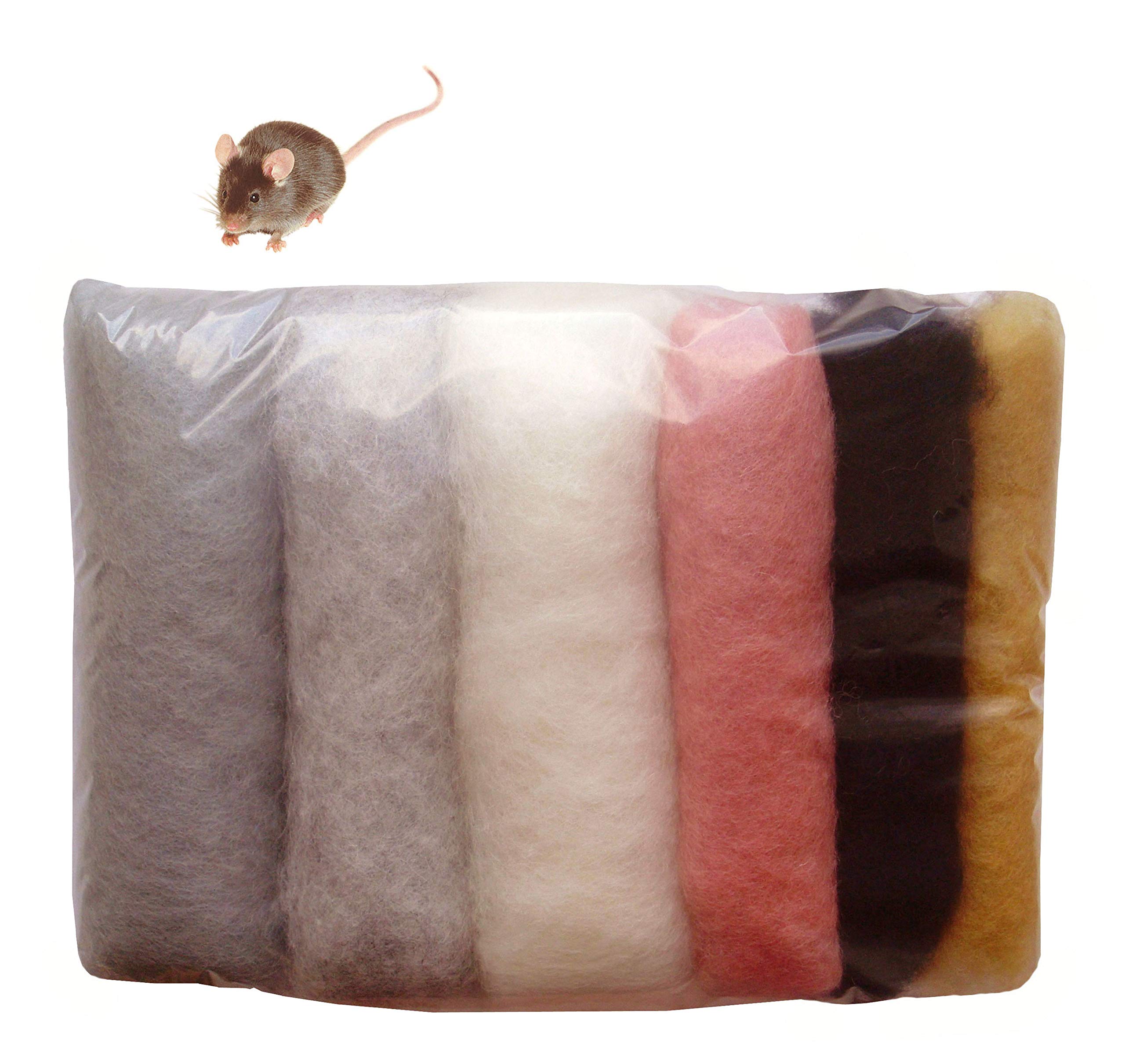 SIA COLLA-S Felt Wool Mixed 100% Wool for Felting Colour Pack Mouse Colours 50g VKMIX56