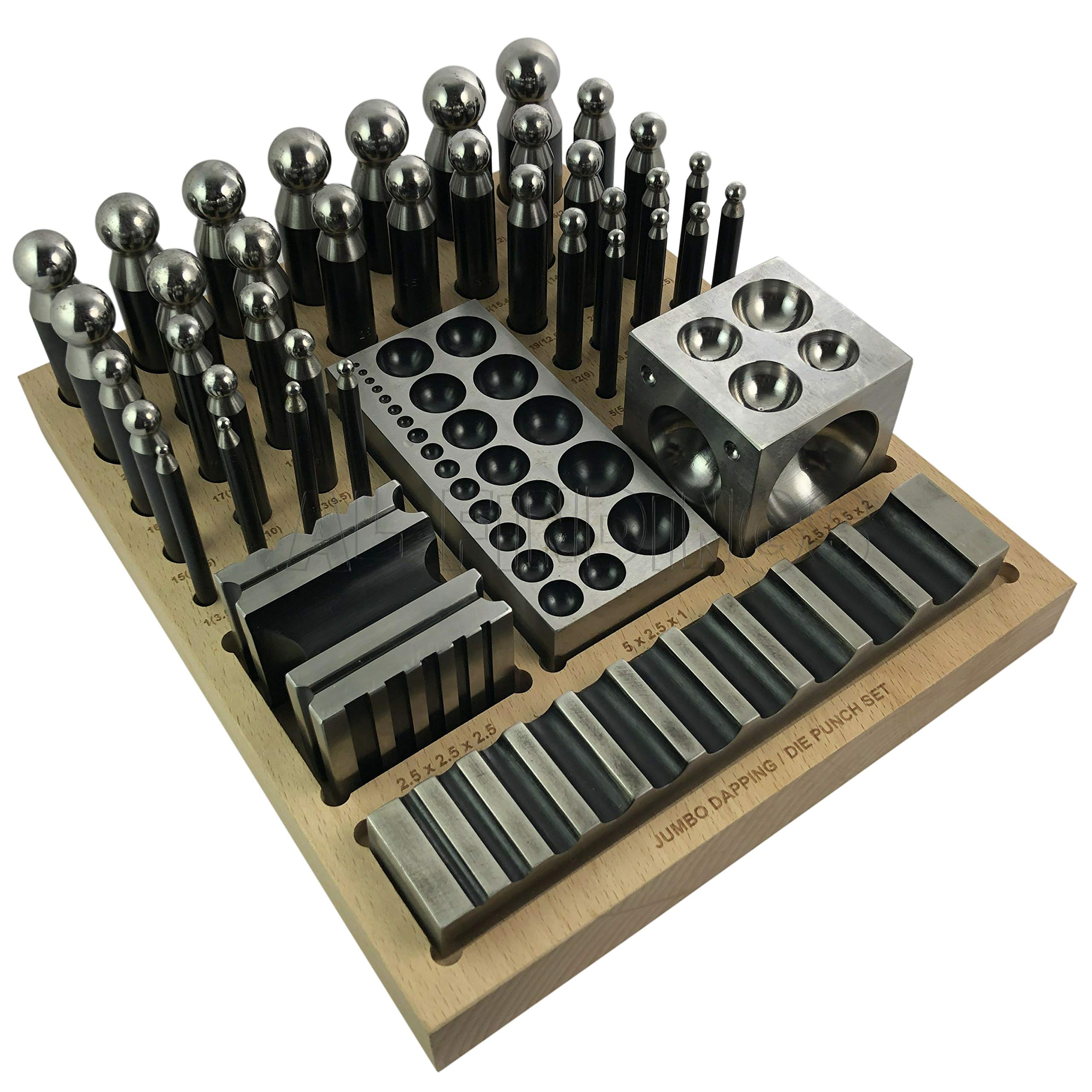 Jewellers Tools Nope 41Pc Jumbo Doming Set : Block Swage Punch Made Of Steel Dapping Die