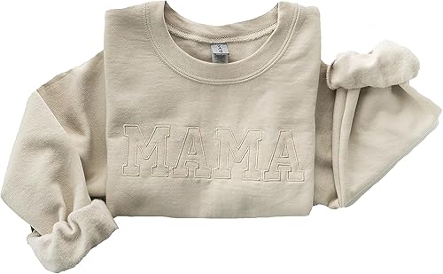 Up2ournecksinfabric - Embroidered - Mama Sweatshirt - Embroidery Mom Sweatshirt - Mother's Day Gift - Custom Mother's Day Gift - Gift For Wife - Mom