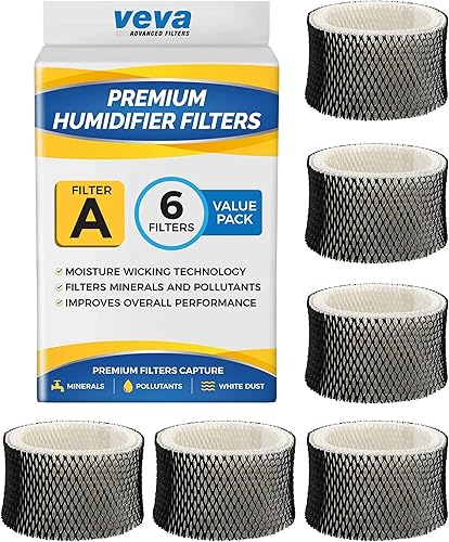 VEVA 6 paquetes de filtros de humidificador premium de repuesto para filtros Holmes A, HWF62, HWF62S y otros humidificadores Sunbeam Cool Mist