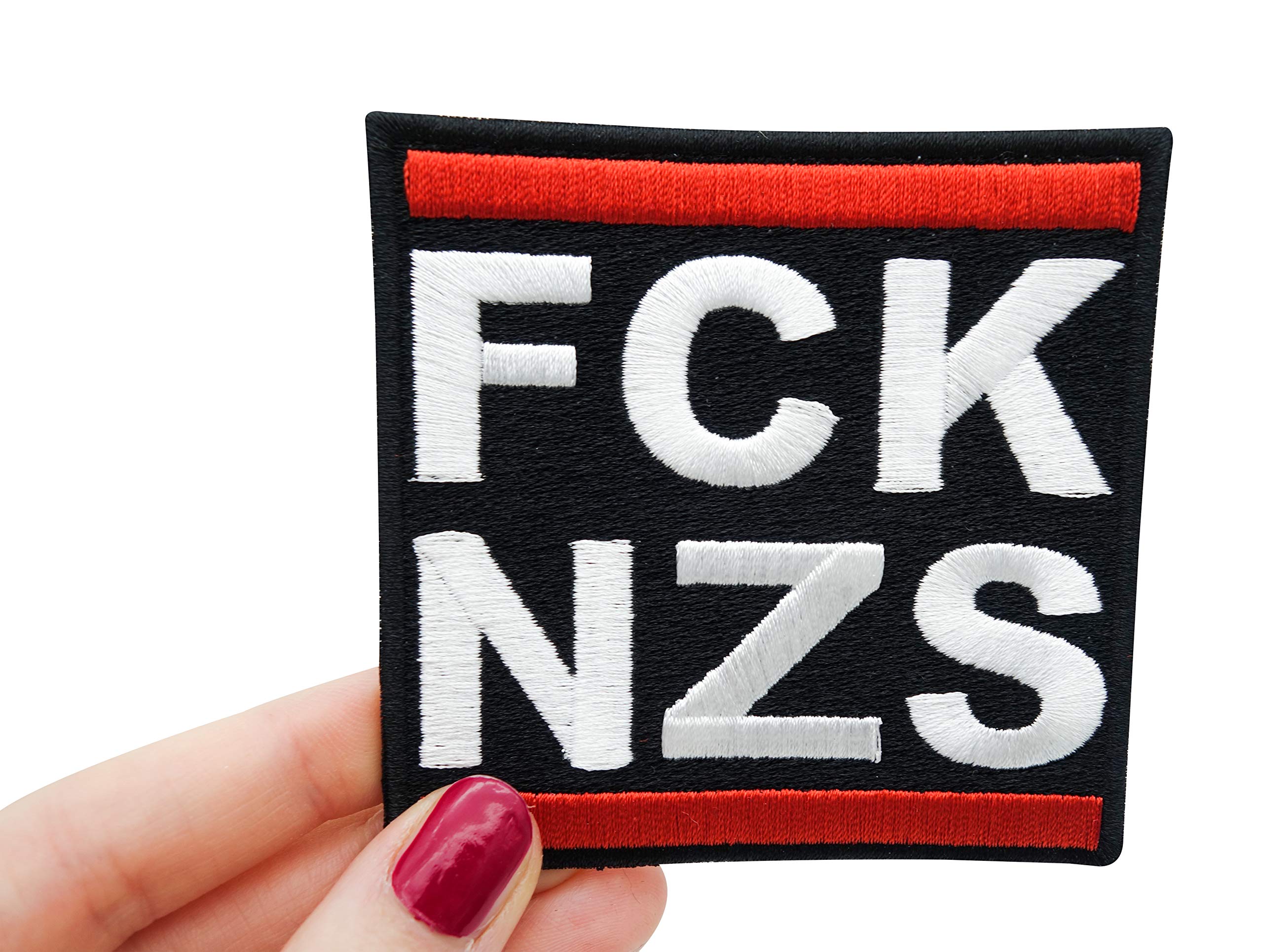 Finally Home Écusson Thermocollant | FCK NZS | Patch à Coller Au Fer à Repasser Ou à Coudre | Pièce De Décoration Ou Réparation Pour Vêtement, Jean, Sac, Pantalon, Veste