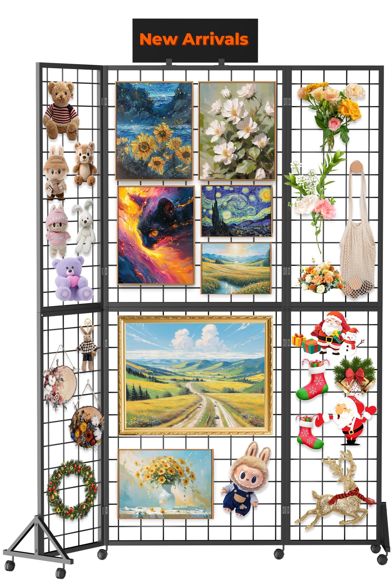 Photo 1 of DEMEGA Foldable Grid Wall Panel, Gridwall Display Stand with Notice board