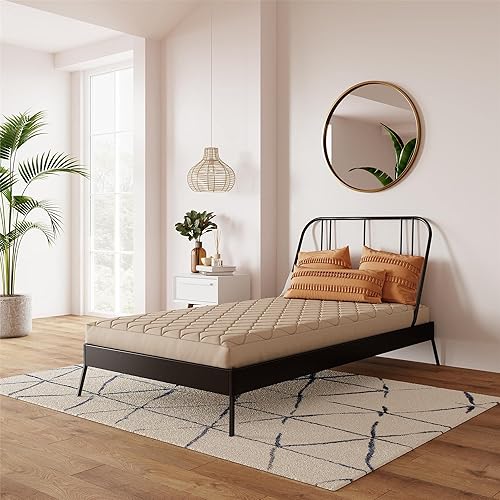 DHP Dana 6 Inch Quilted Twin Mattress with Removable Cover and Thermobonded Polyester Fill, Gray