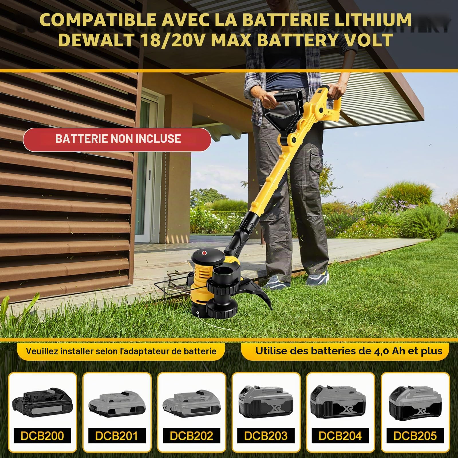 Débroussailleuse à Batterie Electrique Compatible avec Makita 18 V