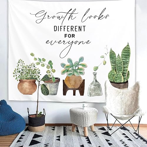 Miniatura 77 de Yookeb Tapiz negro de flores de Matisse de 59 pulgadas de ancho por 51 pulgadas de alto, para colgar en la pared, hojas abstractas, vintage, arte