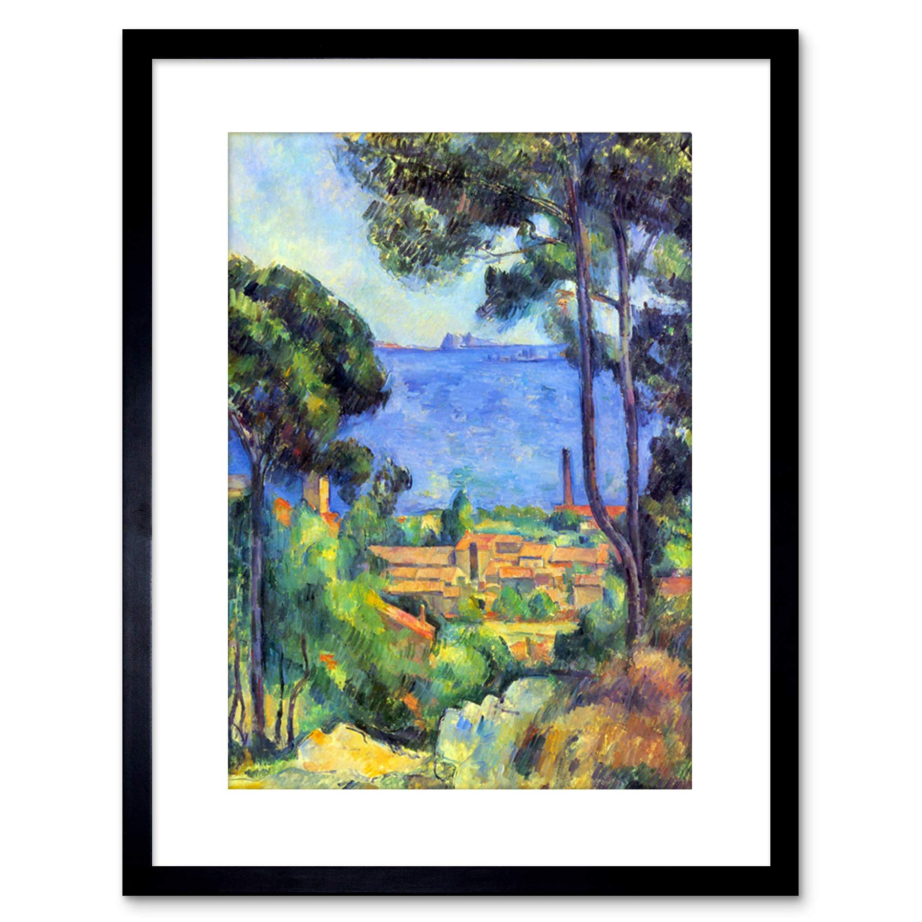 Wee Blue Coo Painting Cezanne Landscape Old Master Framed Wall Art Print