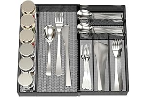 Premium Jane Eyre: Expandable Mesh-Encased Utensil Drawer Organizer in Black