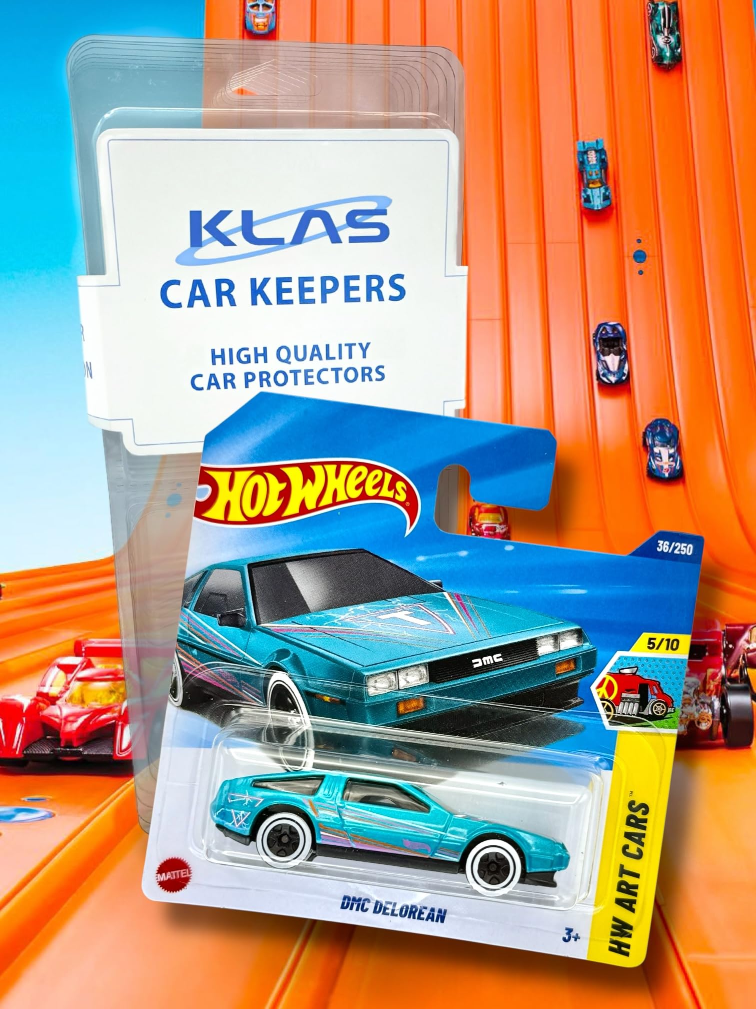 Hot Wheels DMC Delorean (Turquoise & White) 5/10 HW Art Cars, 2025-36/250 (Short Card) - Image 2