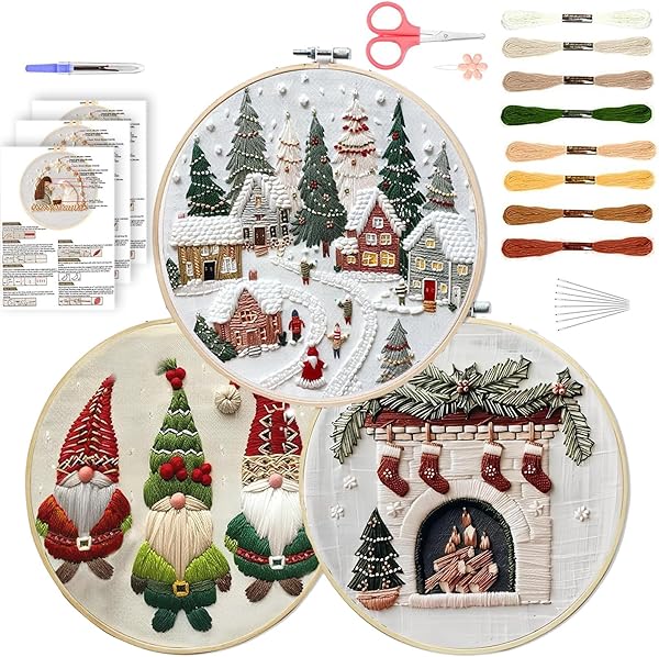 QUANMAITONG Weihnachts Stickerei Set
