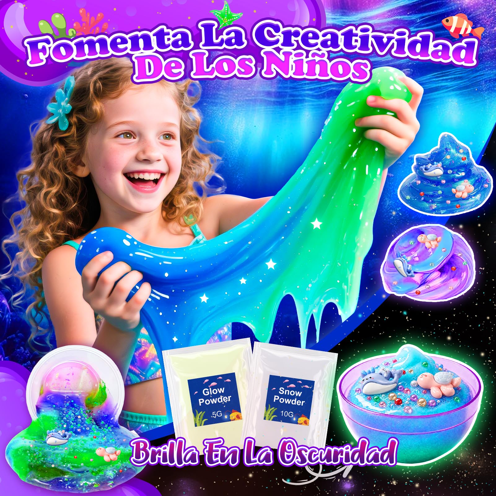 iKidiki Galaxy Slime Kit para Niñas 6-12 Años - Juguetes con Activador