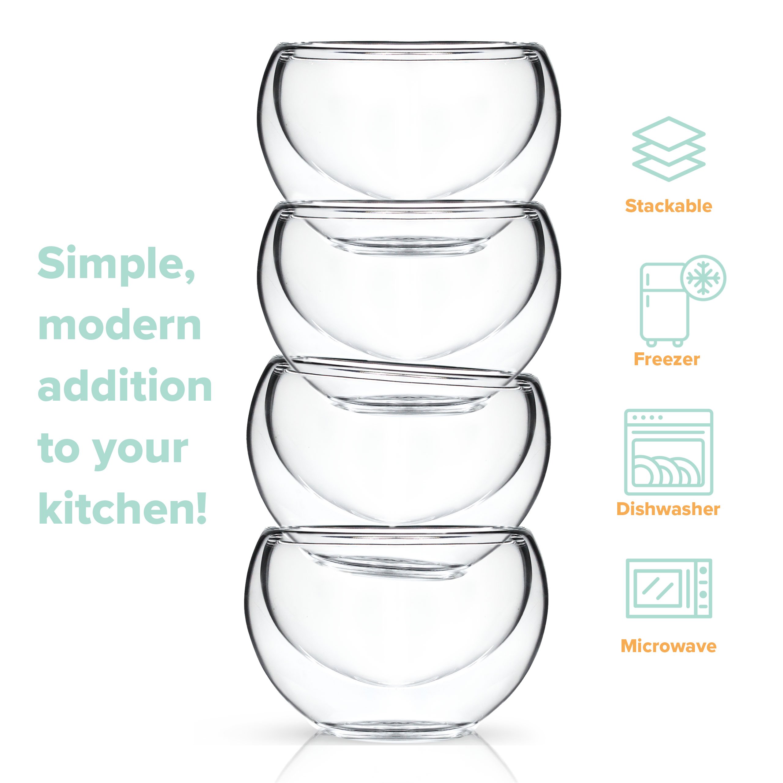 Kitchables Porcelain Tea Cup - Set of 4, 75ml 4