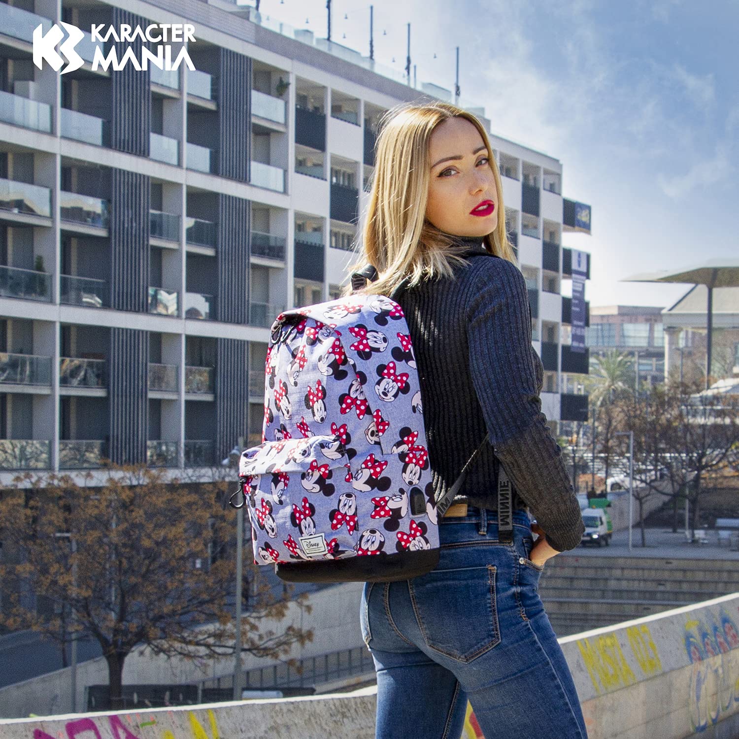 KARACTERMANIA Minnie Mouse Kind-Mochila HS 1.3, Gris