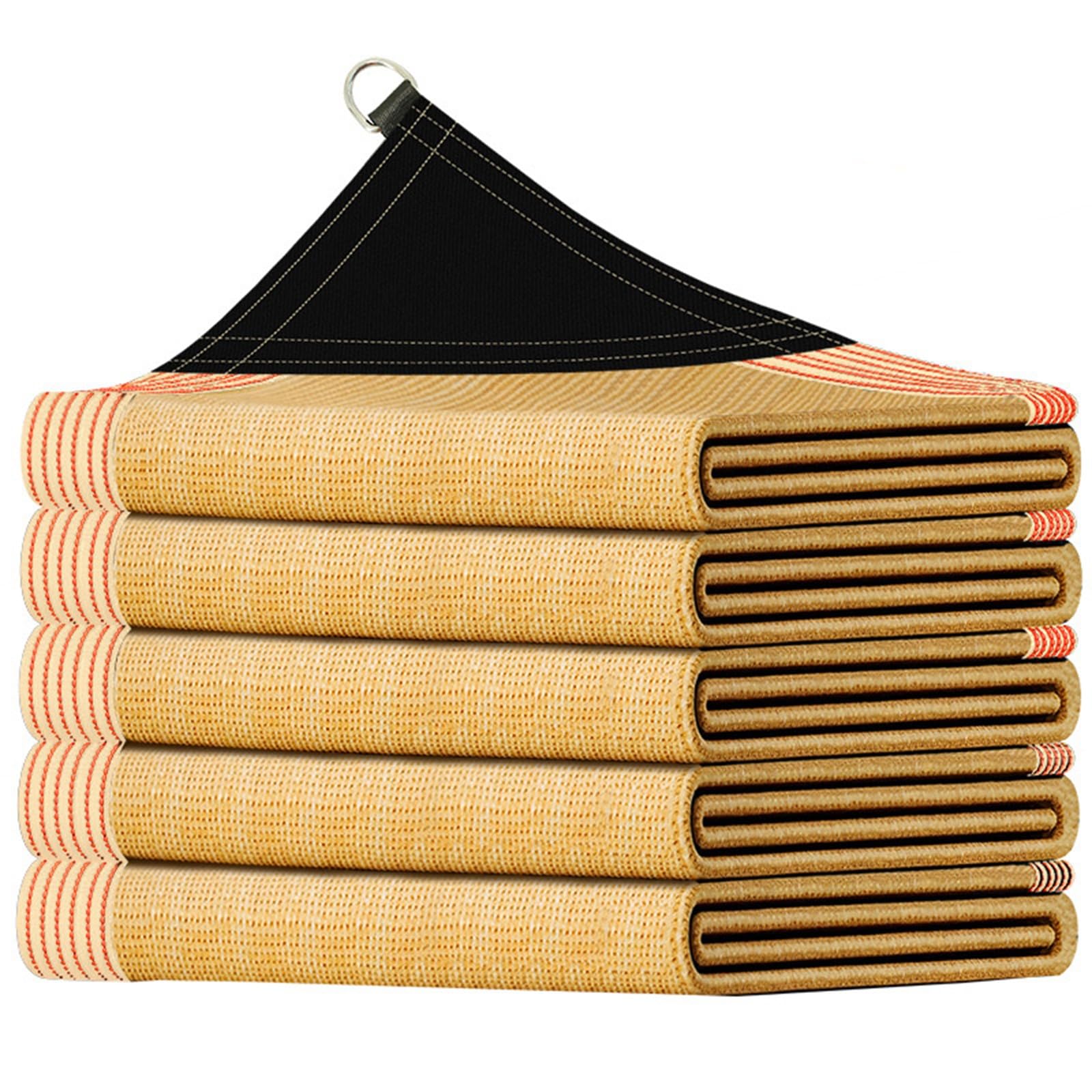 Generico Tenda Parasole, Protezione UV al 90%, Tessuto Traspirante con Occhielli e Corda, Tenda da Giardino per Esterni, Cortile, terrazza, Prato, Patio, Piscina, Beige, 4x6 m