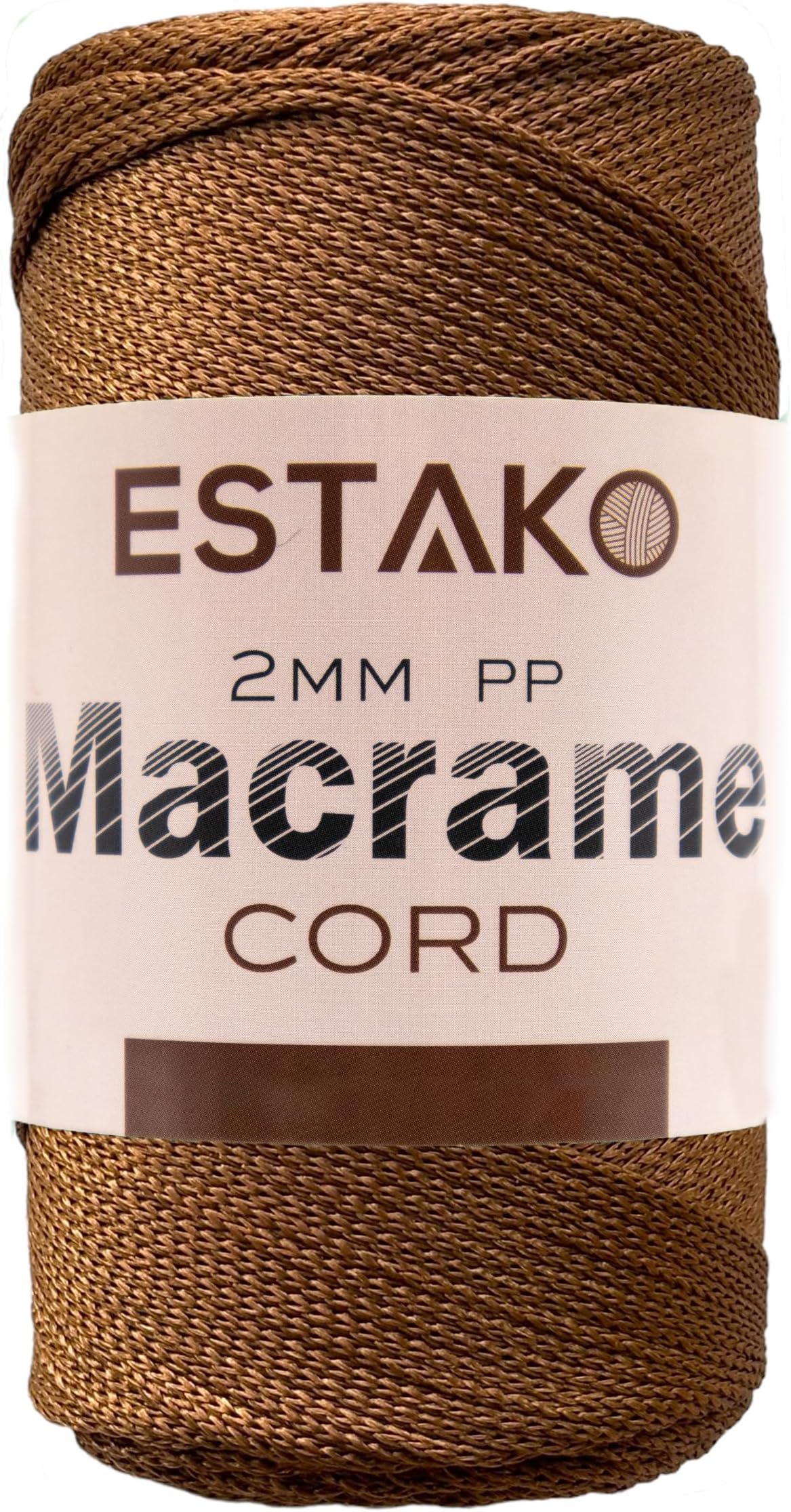 2 mm PP Polyester Macrame Cord 100% Polypropylene Perfect Supplies for DIY Crafts Wall Hanging, Plant Hangers, Knitting 7 Oz (200g) / 246 Yrds (225 m) (3200 - Chocolate)